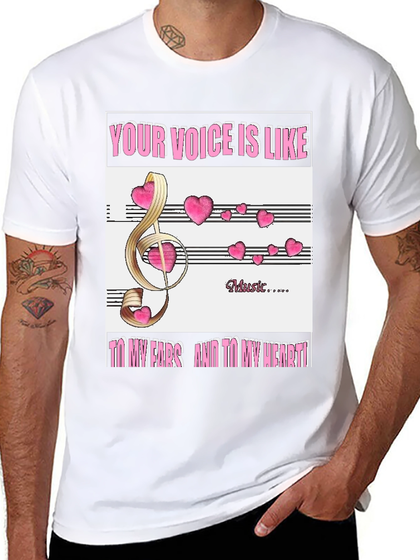 Musical Heart T-Shirt - Express Your Love of Music!