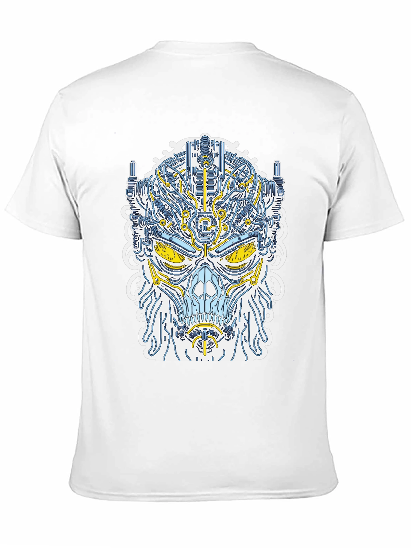 Cyberpunk Skull Graphic Tee - Unique Robot Design