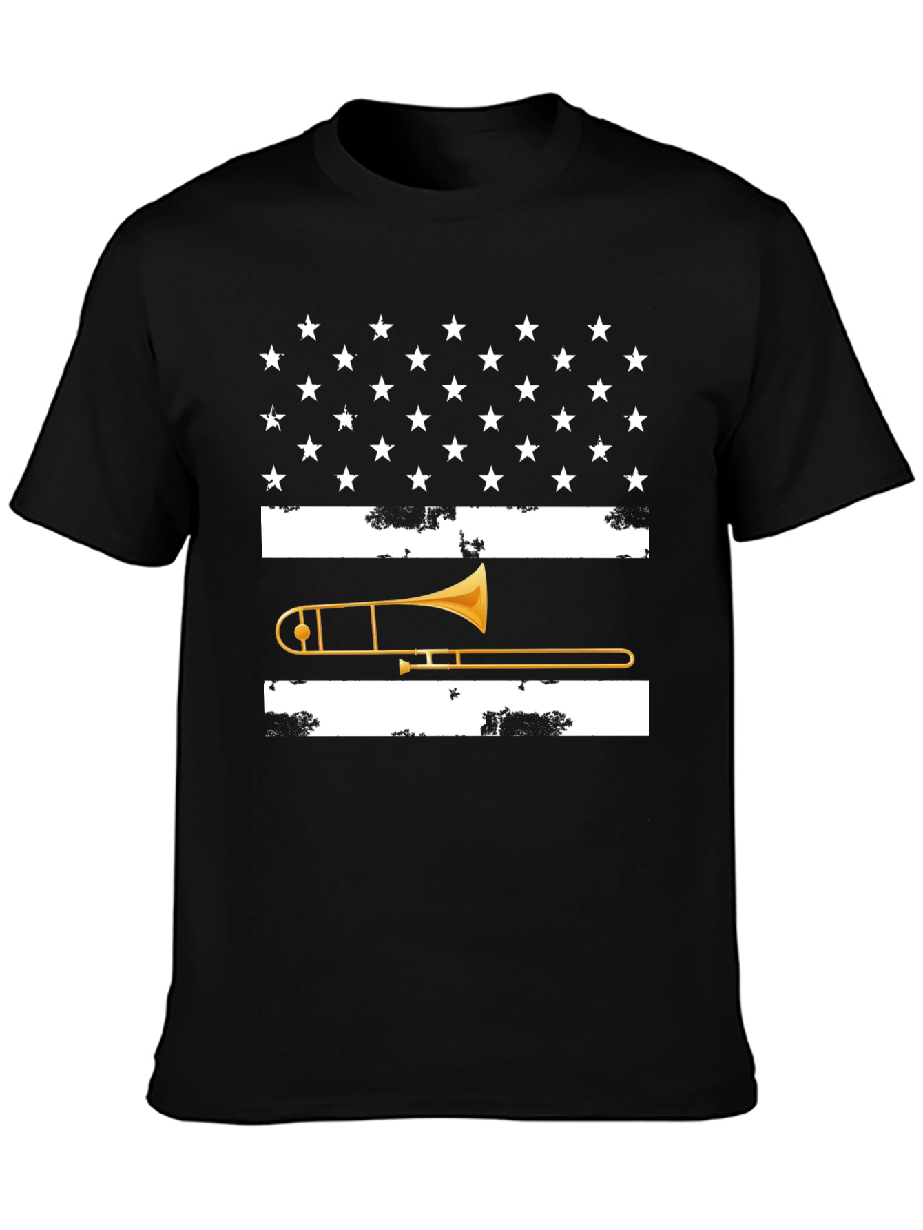 Trombone USA Flag Graphic Tee - Black