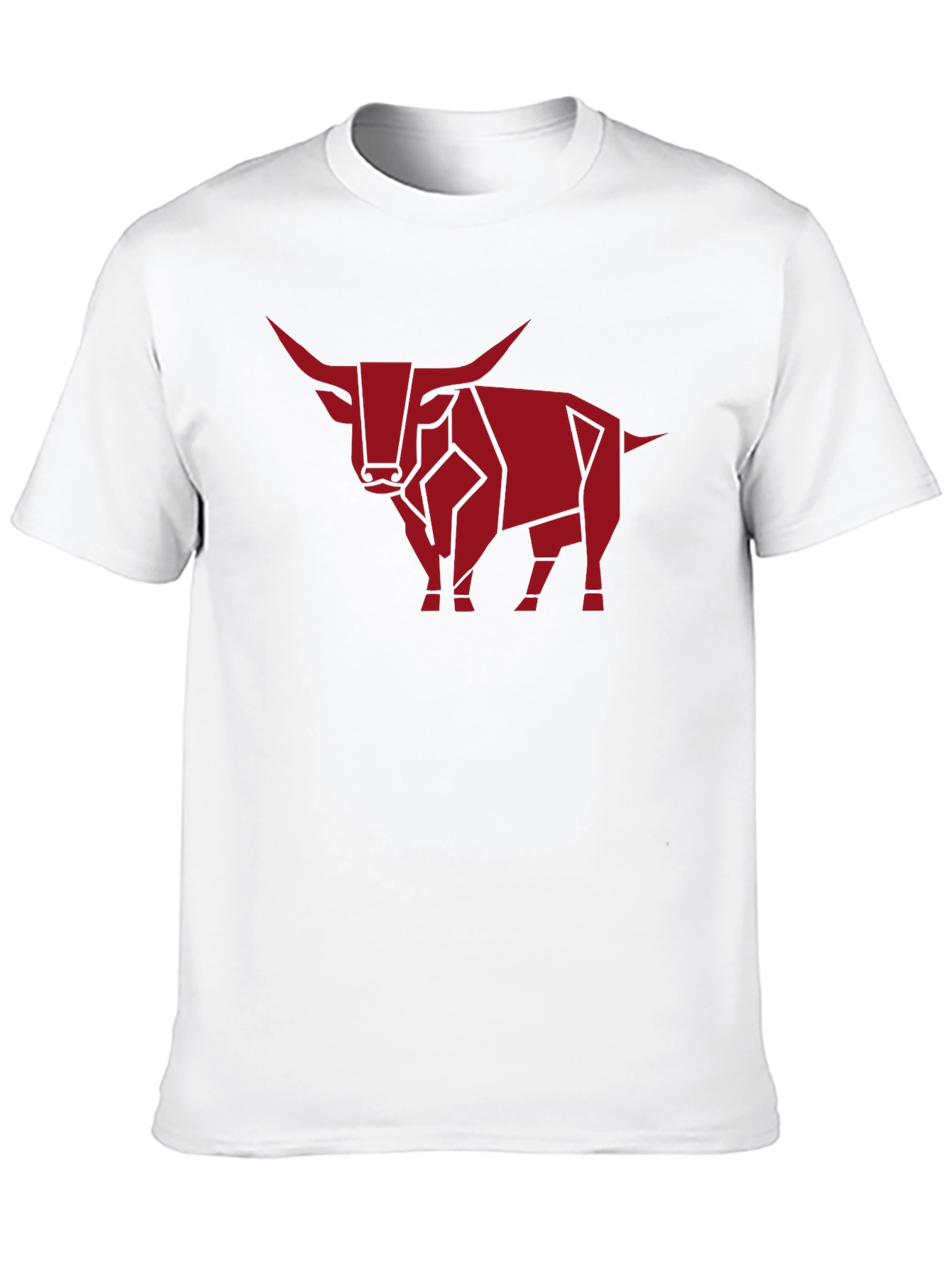 Geometric Bull Graphic Tee - Stylish Black Shirt