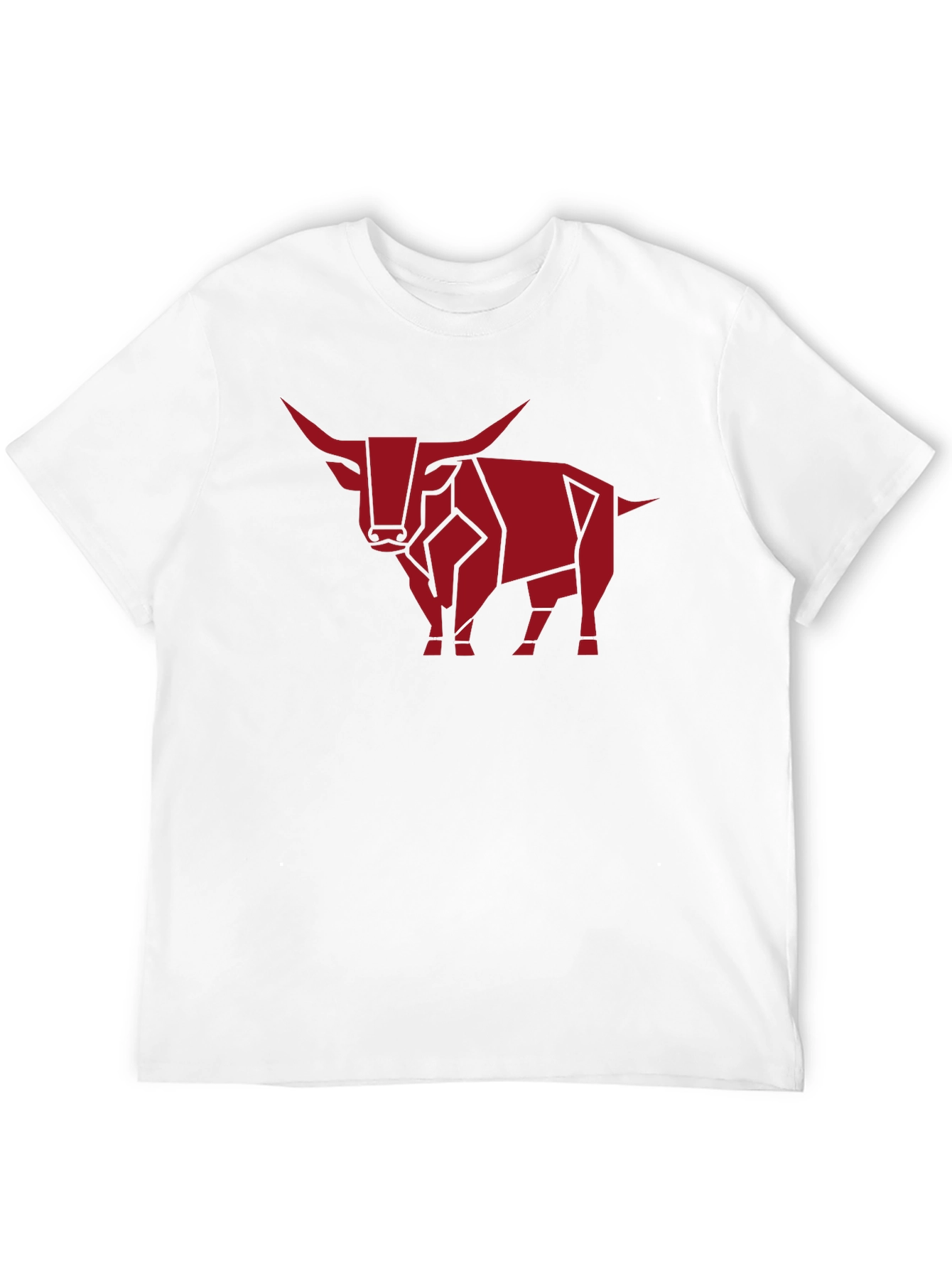 Geometric Bull Graphic Tee - Stylish Black Shirt