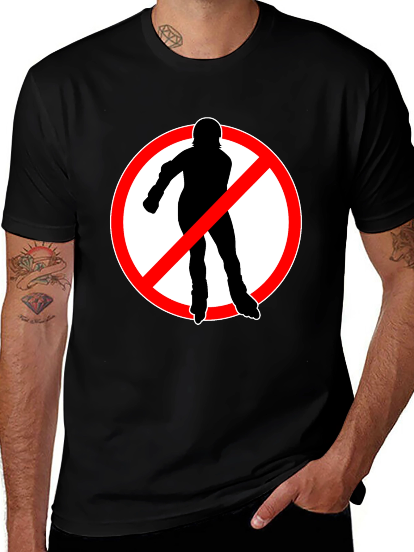 No Rollerblades T-Shirt - Black Cotton Tee