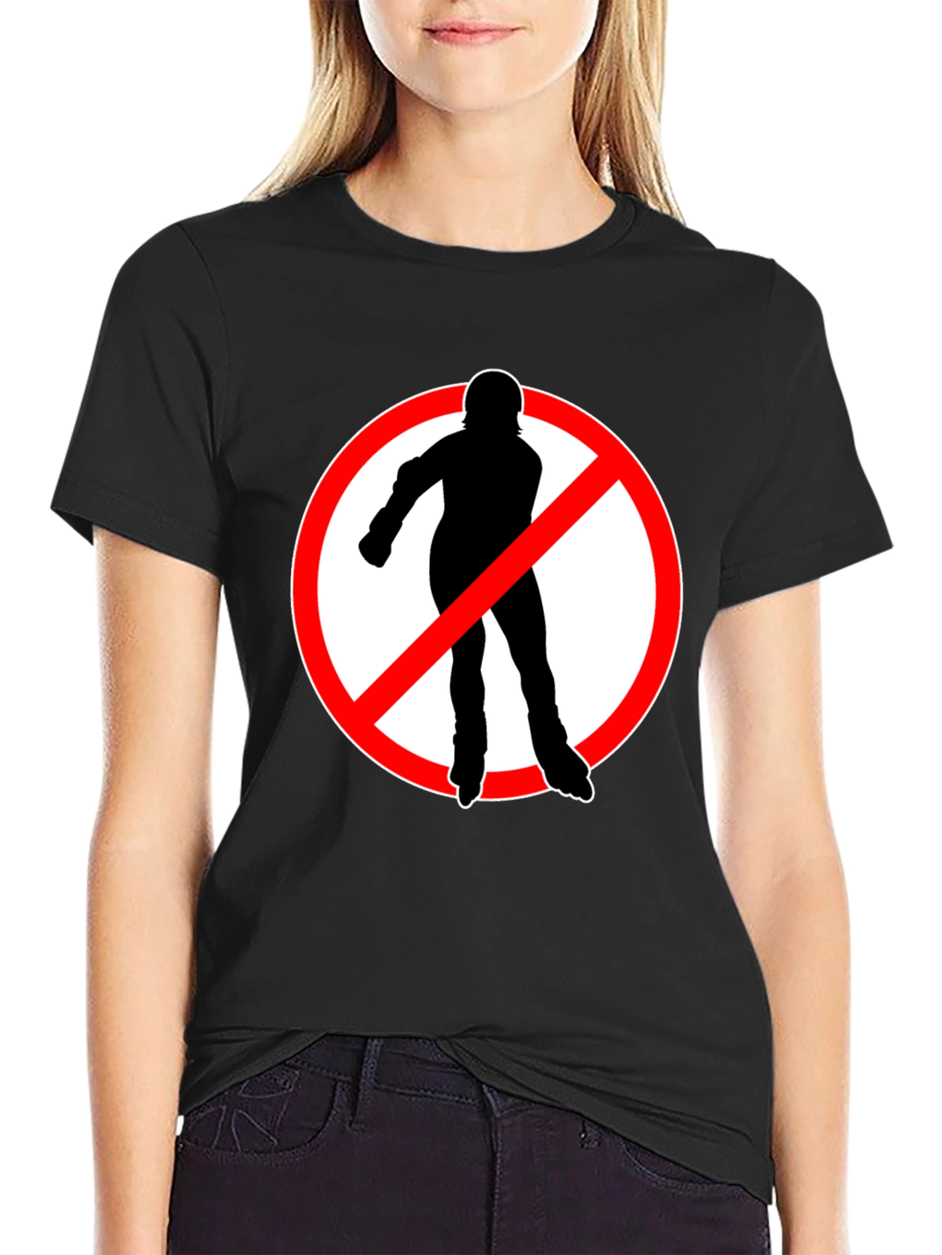 No Rollerblades T-Shirt - Black Cotton Tee
