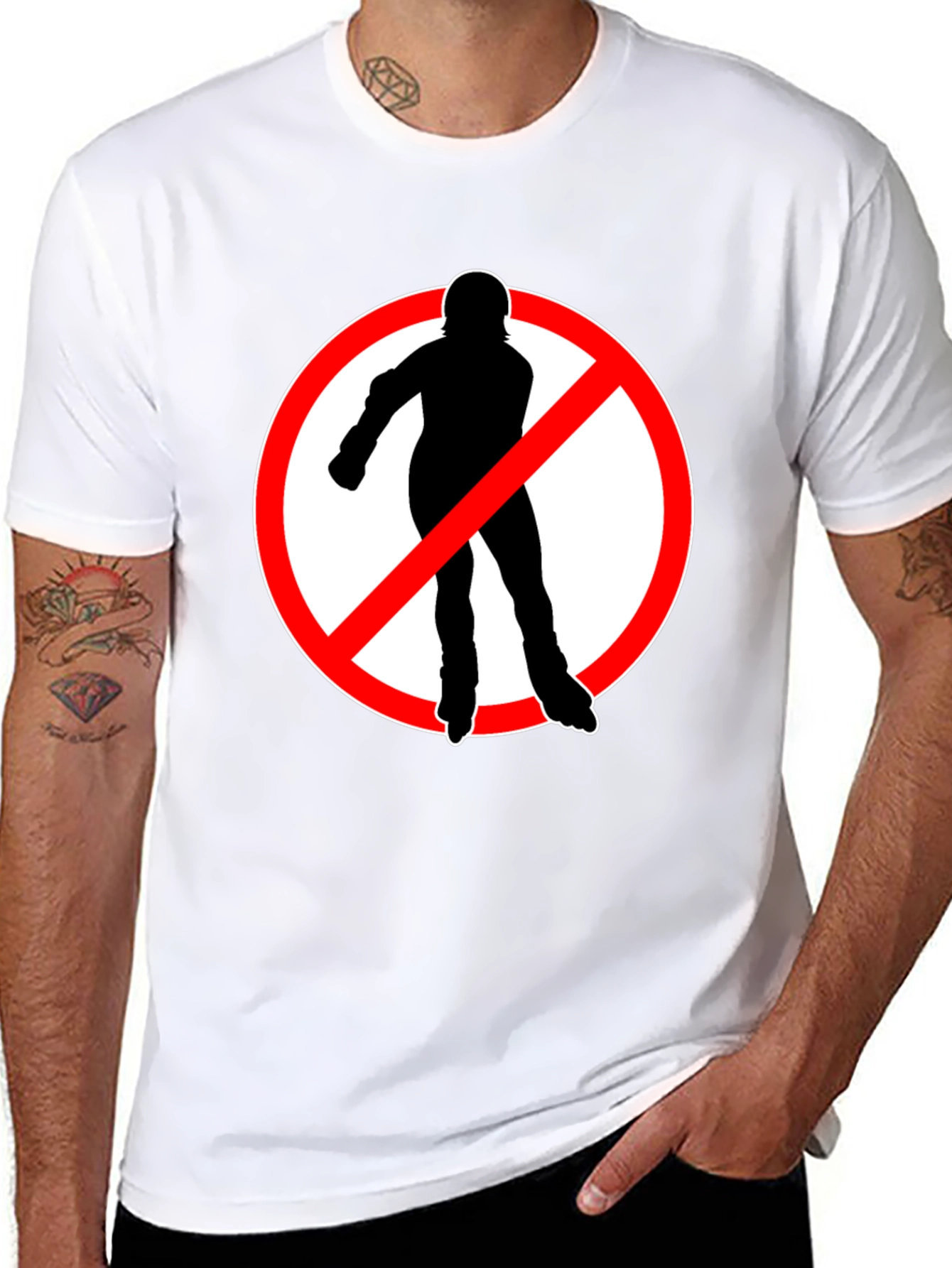 No Rollerblades T-Shirt - Black Cotton Tee