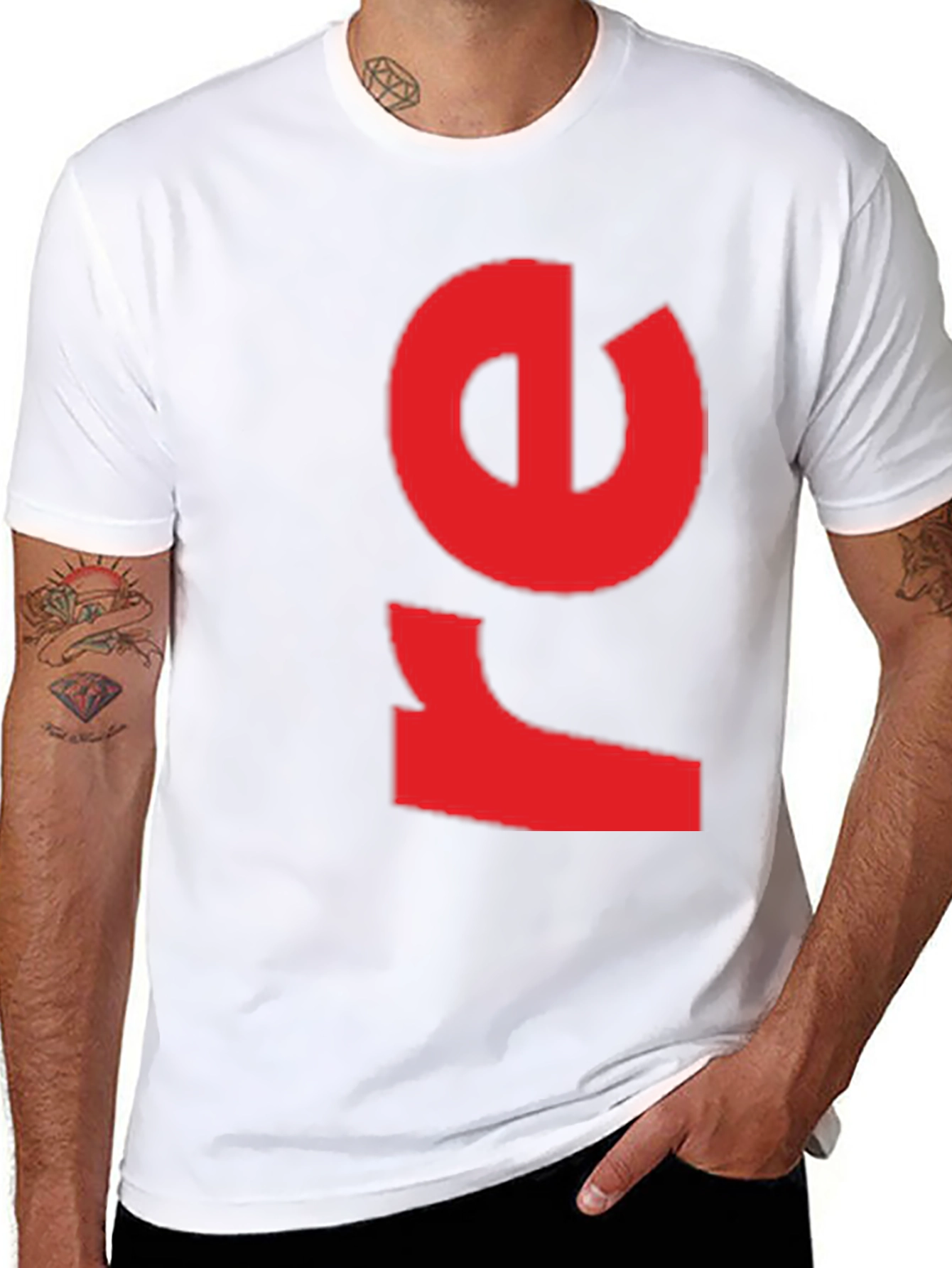 Bold Red Graphic Print Black T-Shirt