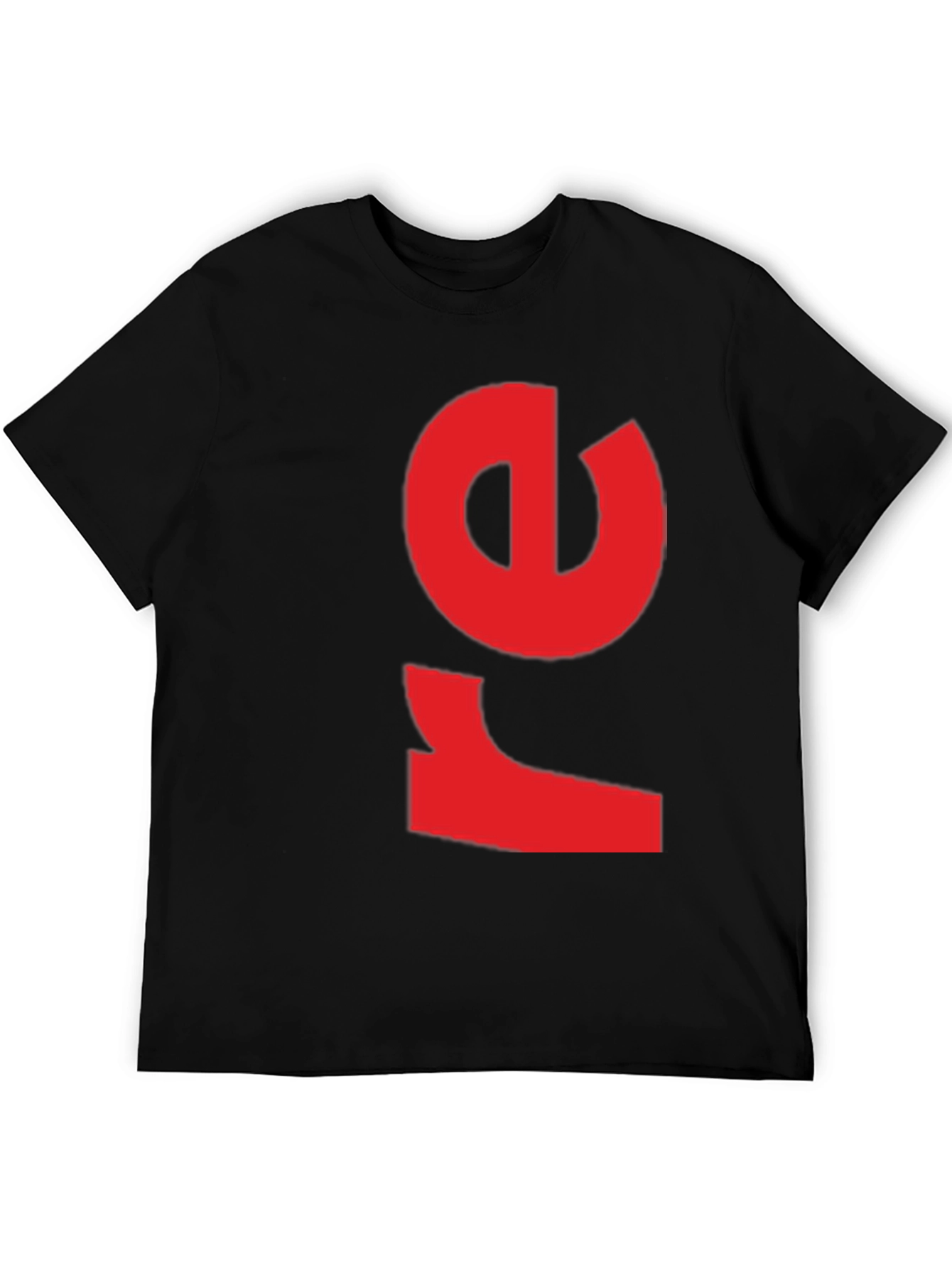 Bold Red Graphic Print Black T-Shirt