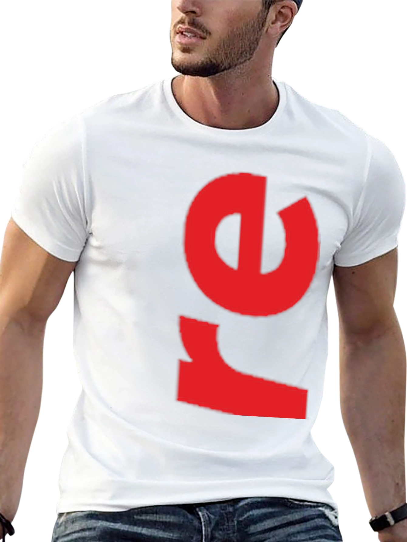 Bold Red Graphic Print Black T-Shirt