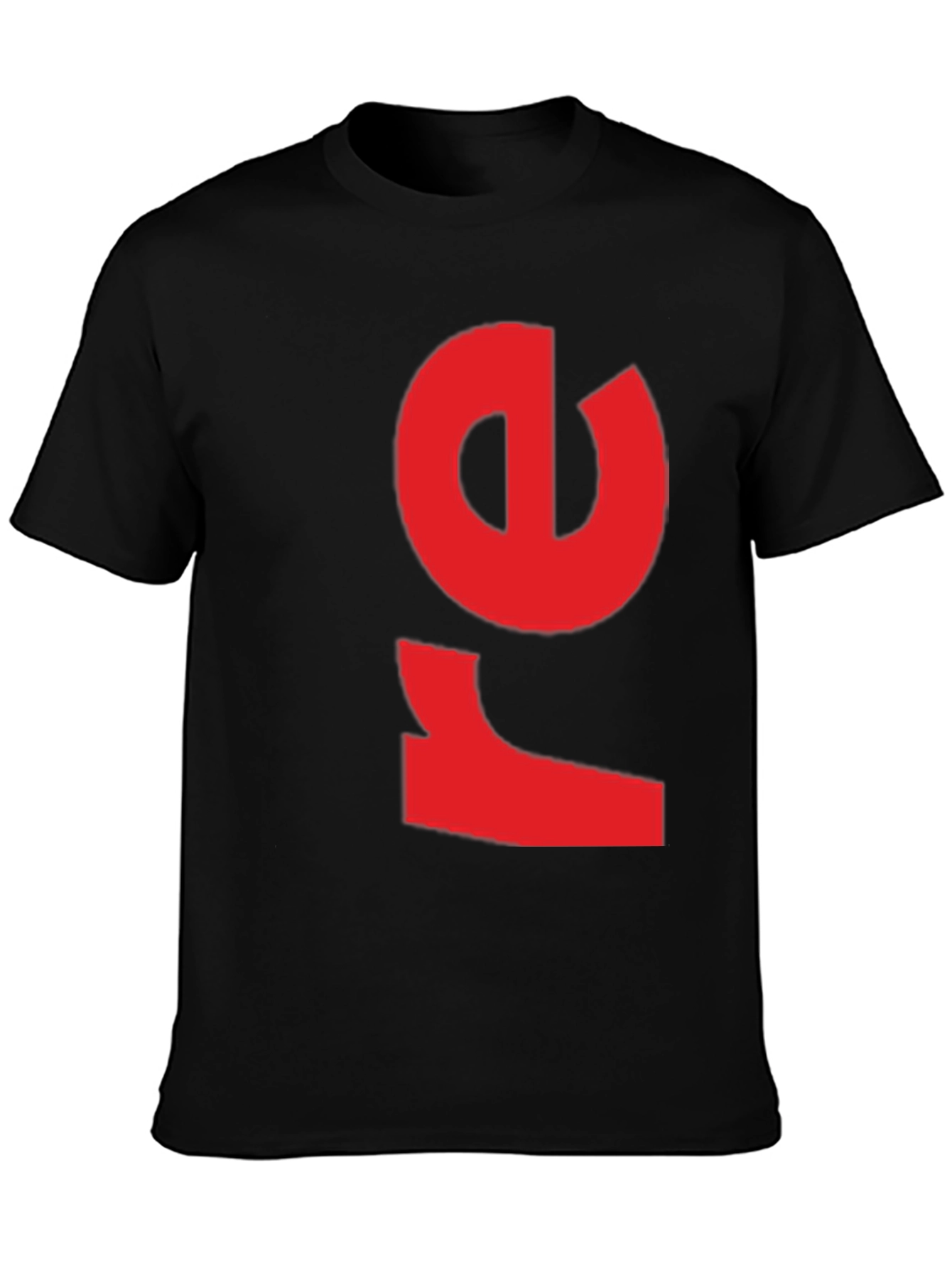 Bold Red Graphic Print Black T-Shirt