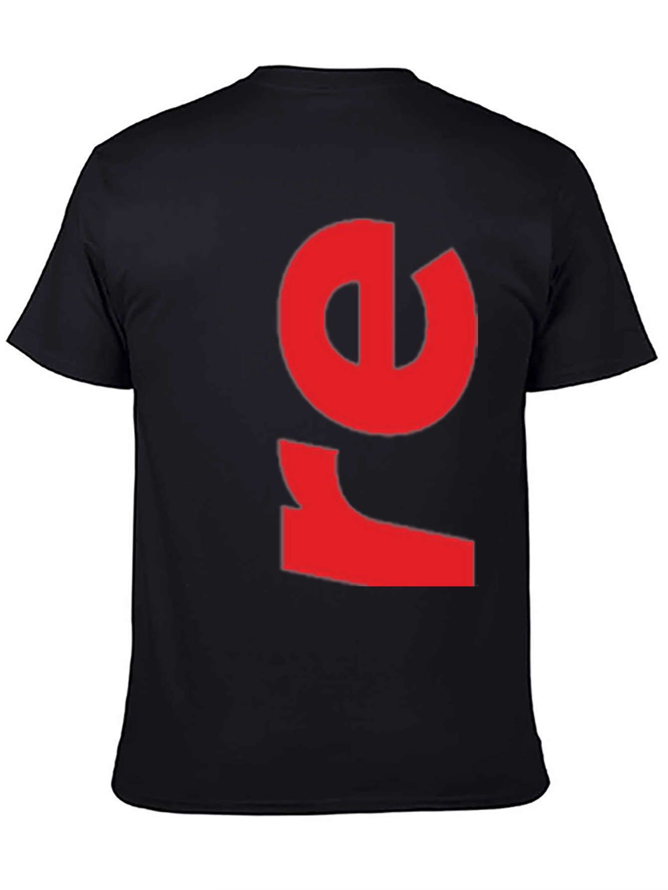 Bold Red Graphic Print Black T-Shirt
