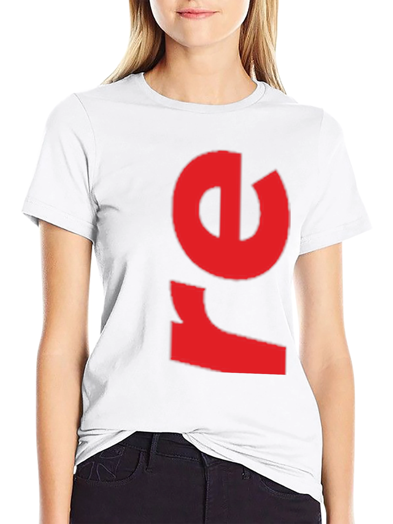 Bold Red Graphic Print Black T-Shirt