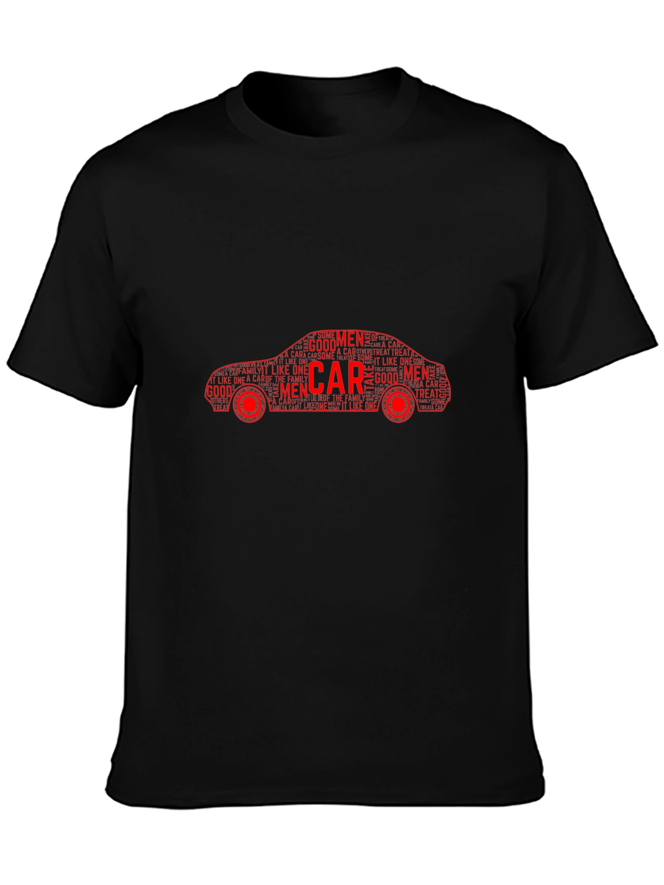 Mens Car Word Art Graphic T-Shirt