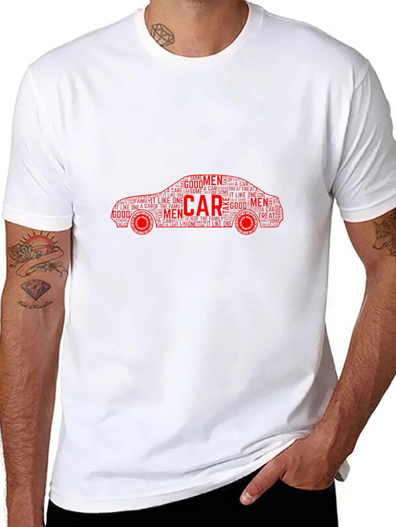 Mens Car Word Art Graphic T-Shirt