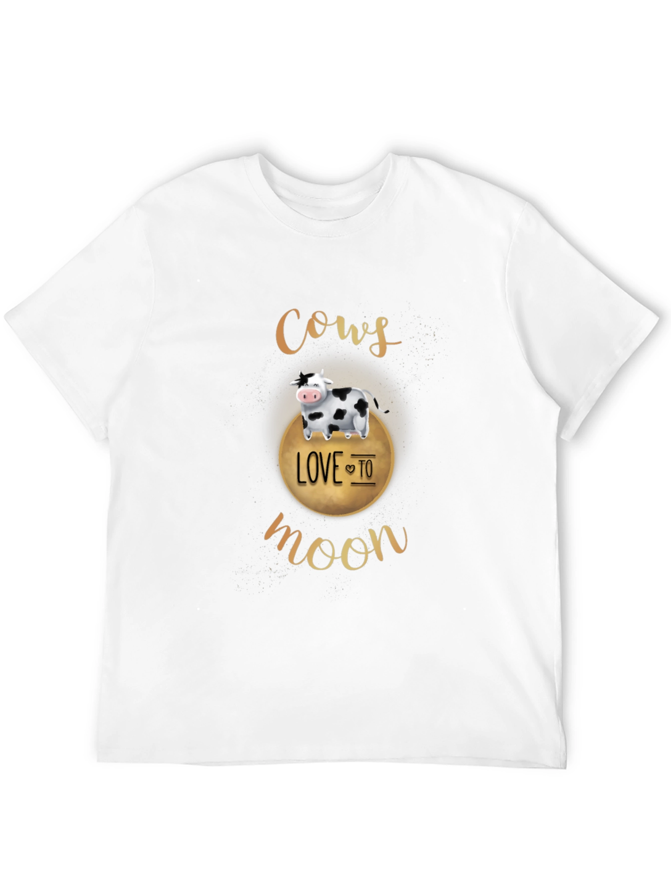 Cows Love To Moon Black T-Shirt