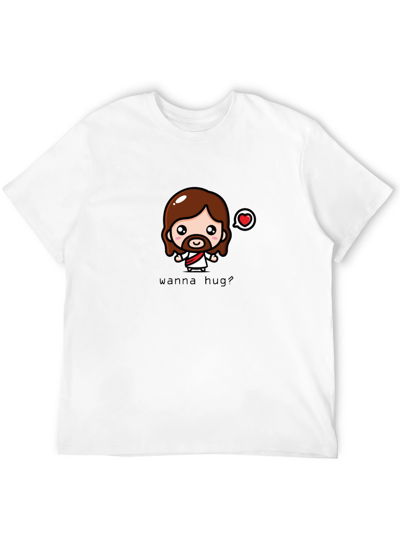 Wanna Hug? Black Graphic T-Shirt