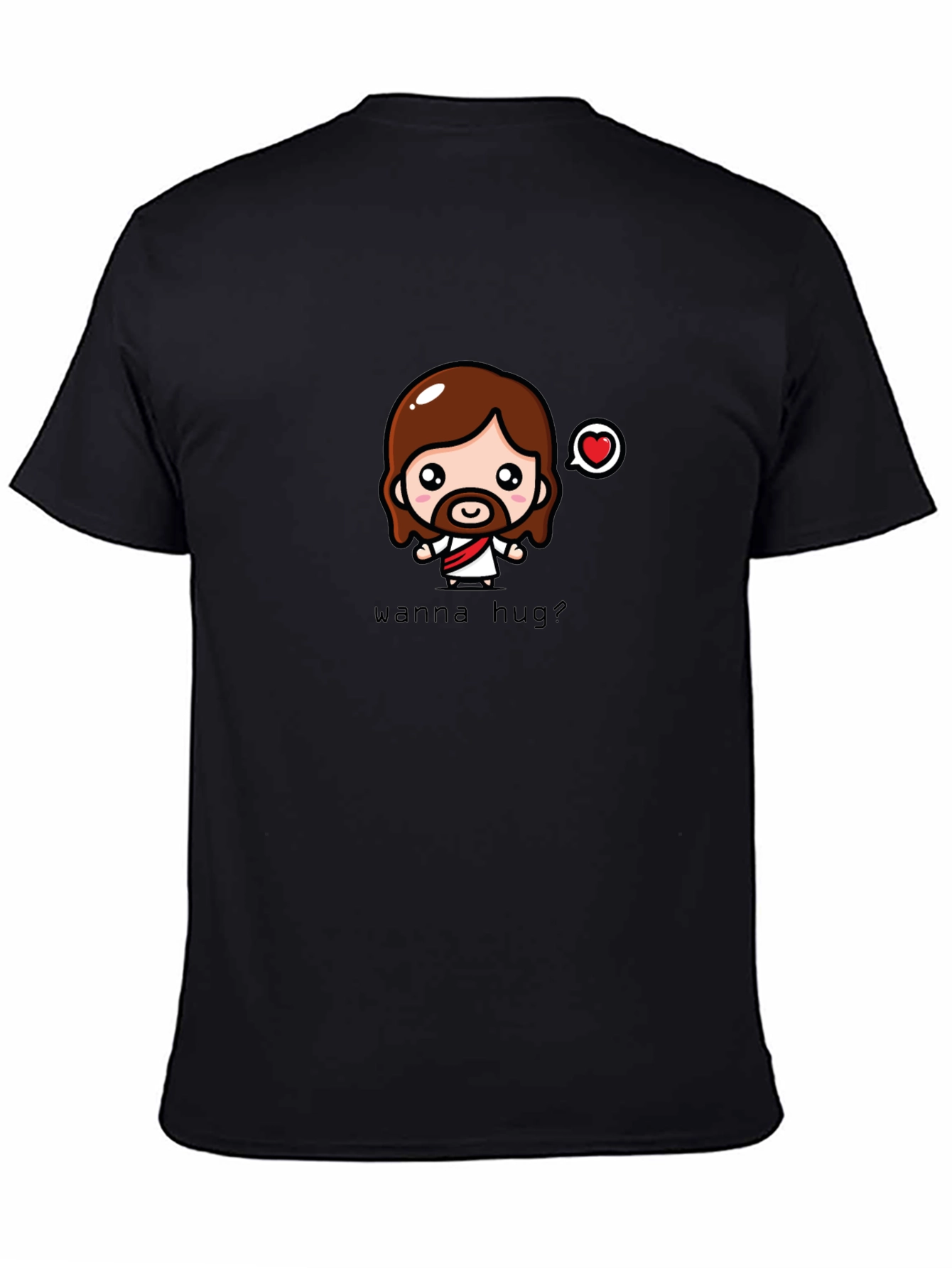 Wanna Hug? Black Graphic T-Shirt