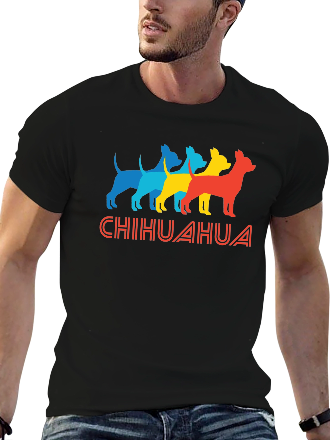 Chihuahua Dog Silhouette Graphic Tee - Unique Design