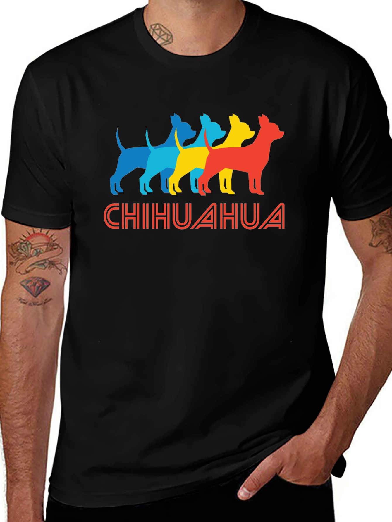 Chihuahua Dog Silhouette Graphic Tee - Unique Design