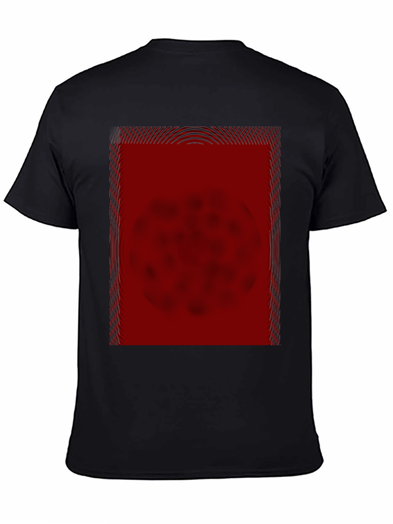 Modern Red Graphic Print Black T-Shirt