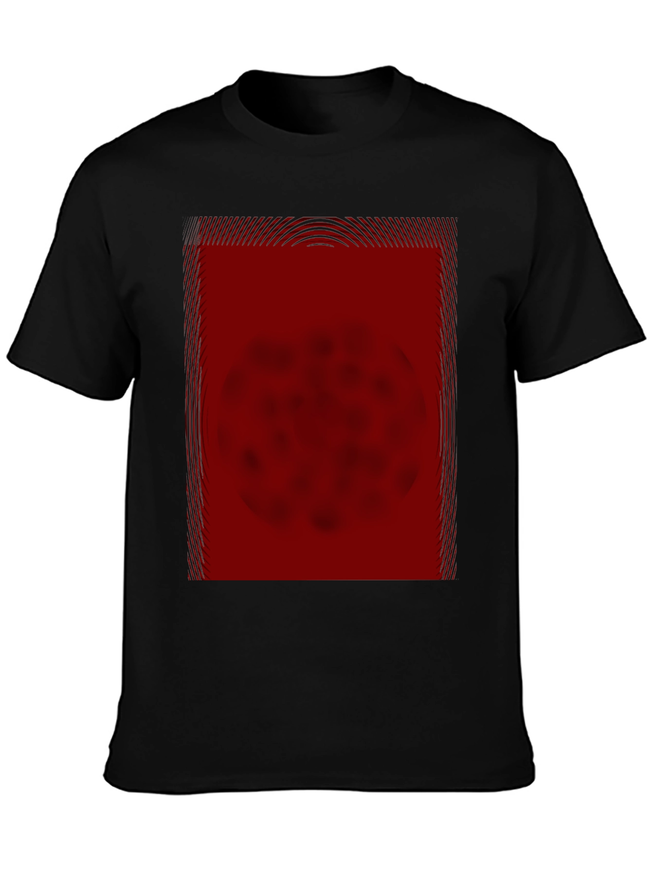 Modern Red Graphic Print Black T-Shirt