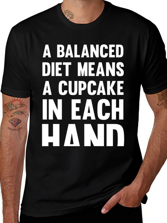 Funny Balanced Diet Cupcake T-Shirt