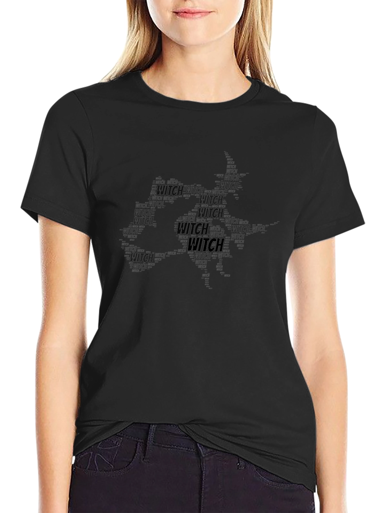 Witch Word Art Graphic Tee - Halloween T-Shirt