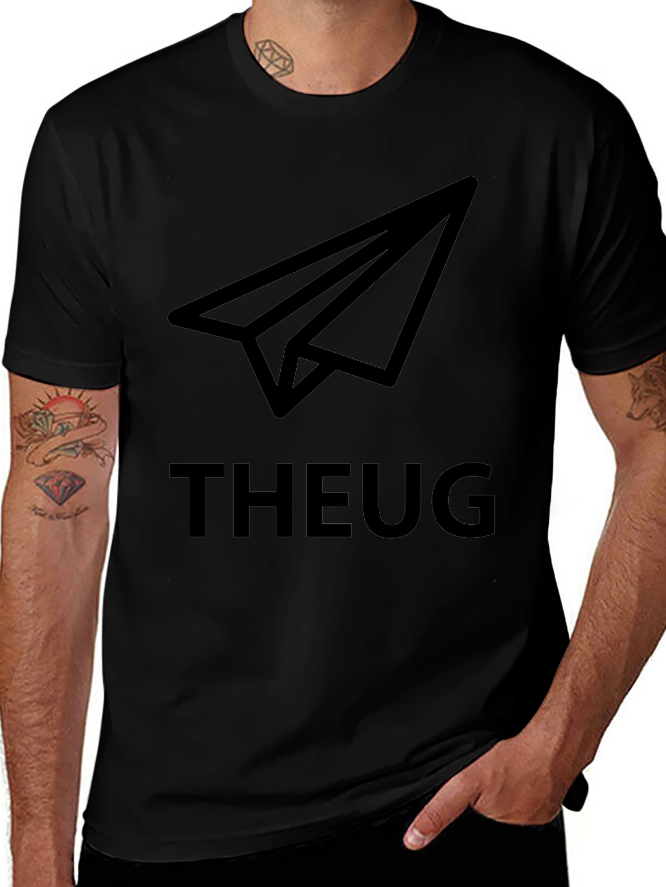 THEUG Paper Airplane Black T-Shirt