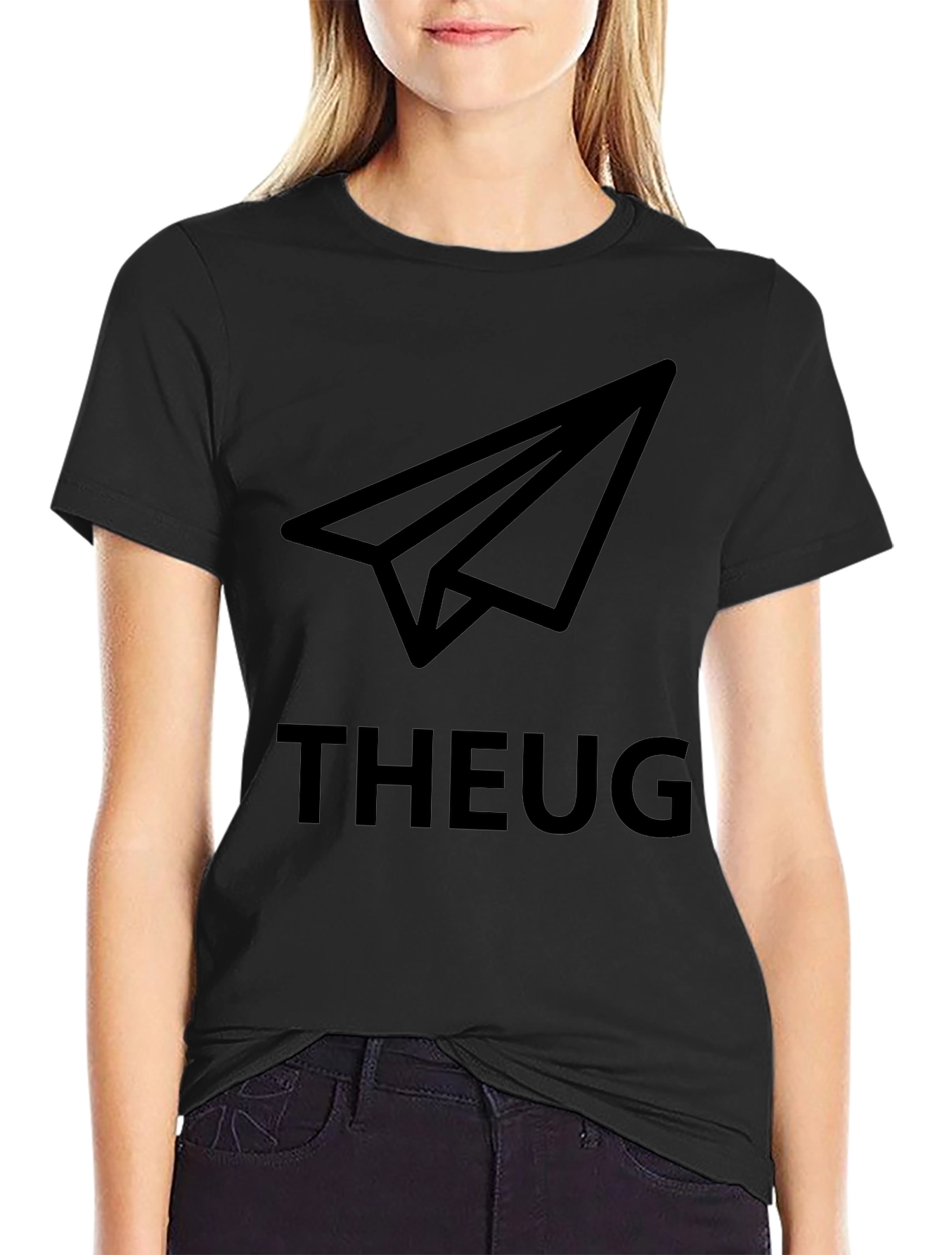 THEUG Paper Airplane Black T-Shirt