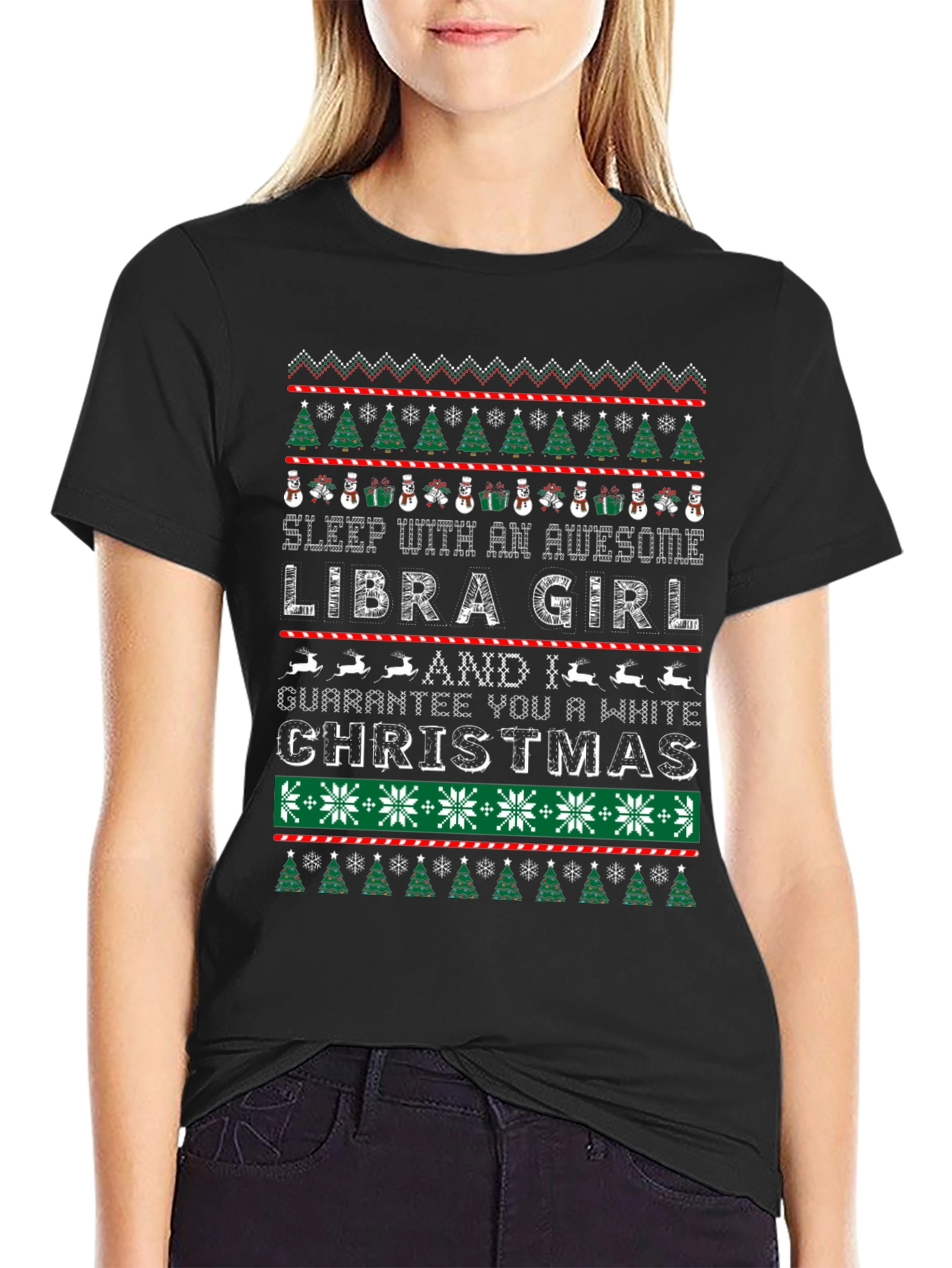 Libra Girl Christmas Ugly Sweater T-Shirt