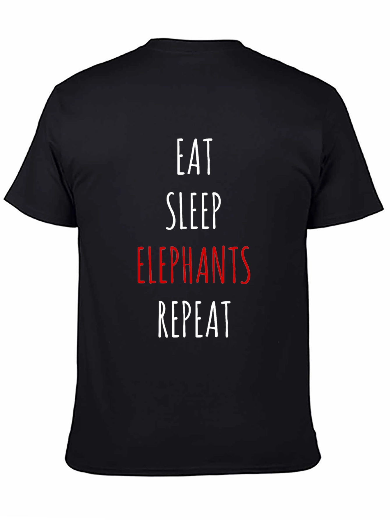Eat Sleep Elephants Repeat Black T-Shirt