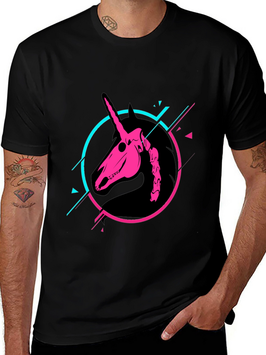 Unicorn Skeleton Graphic Tee - Cyberpunk Style
