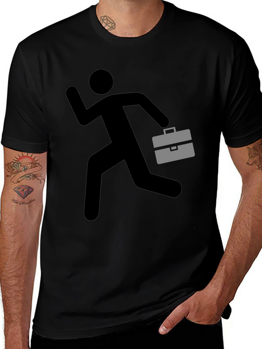 Running Man Briefcase Graphic Tee - Black