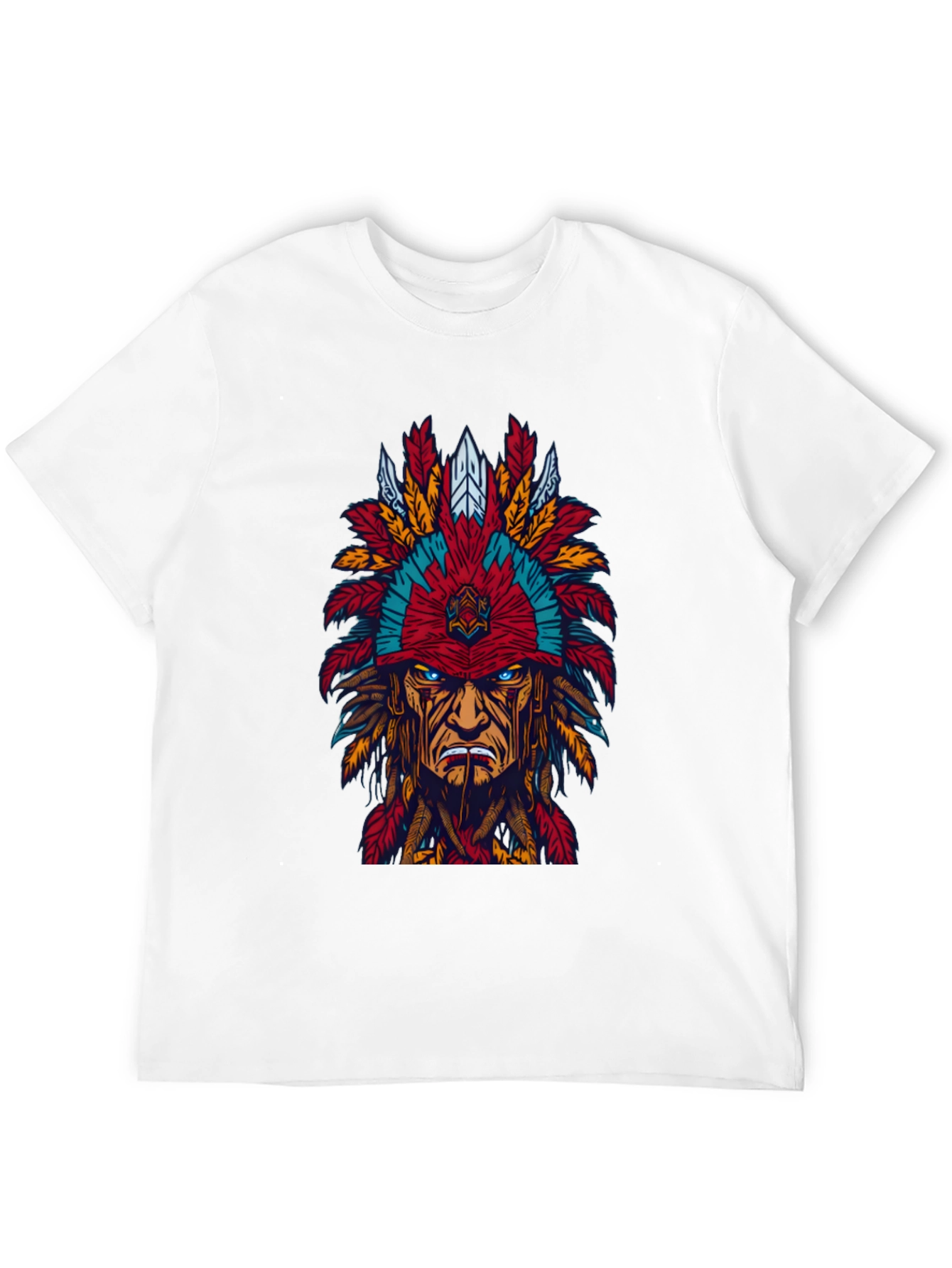 Native American Headdress Graphic Tee - Bold Design