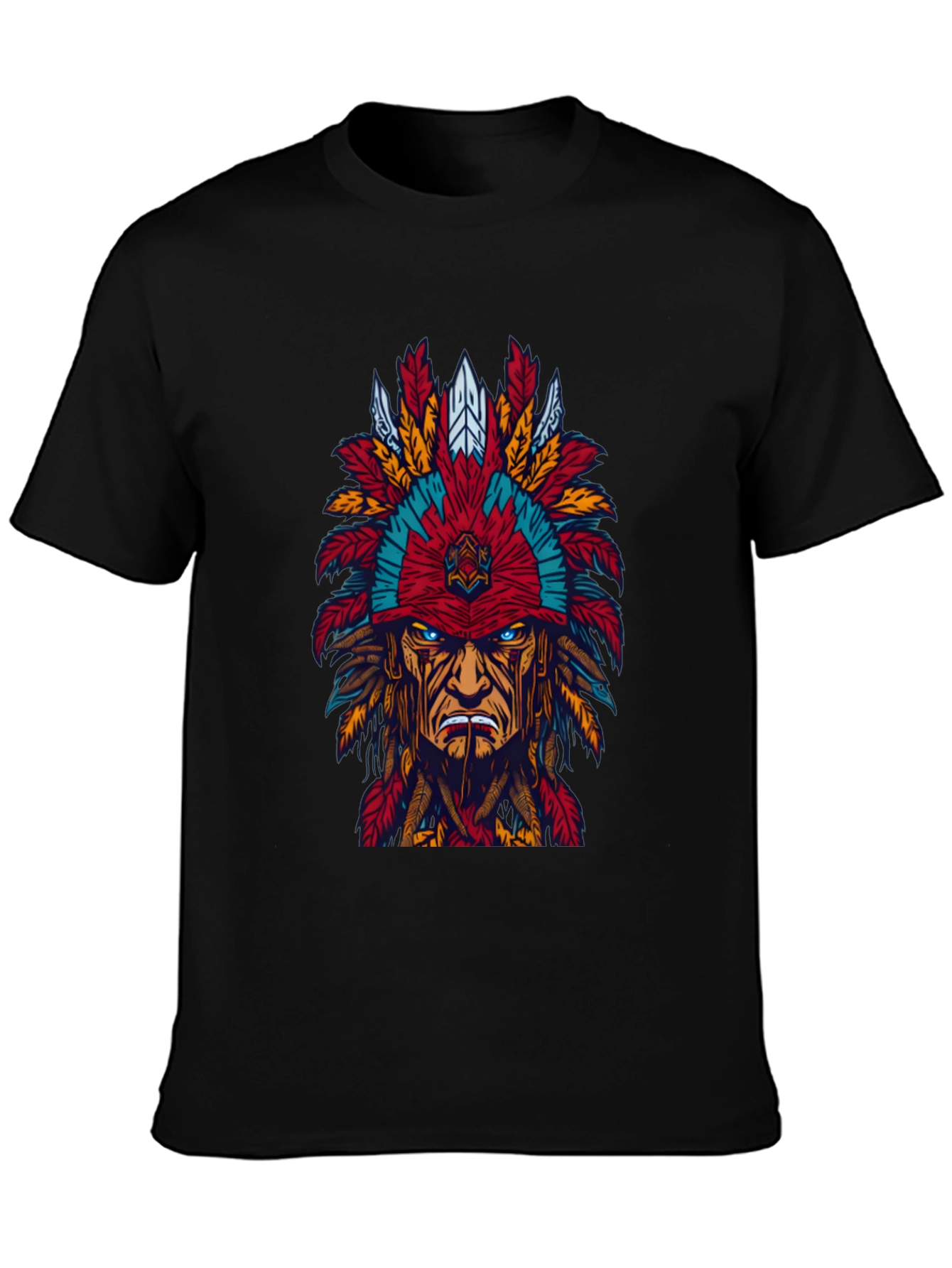 Native American Headdress Graphic Tee - Bold Design