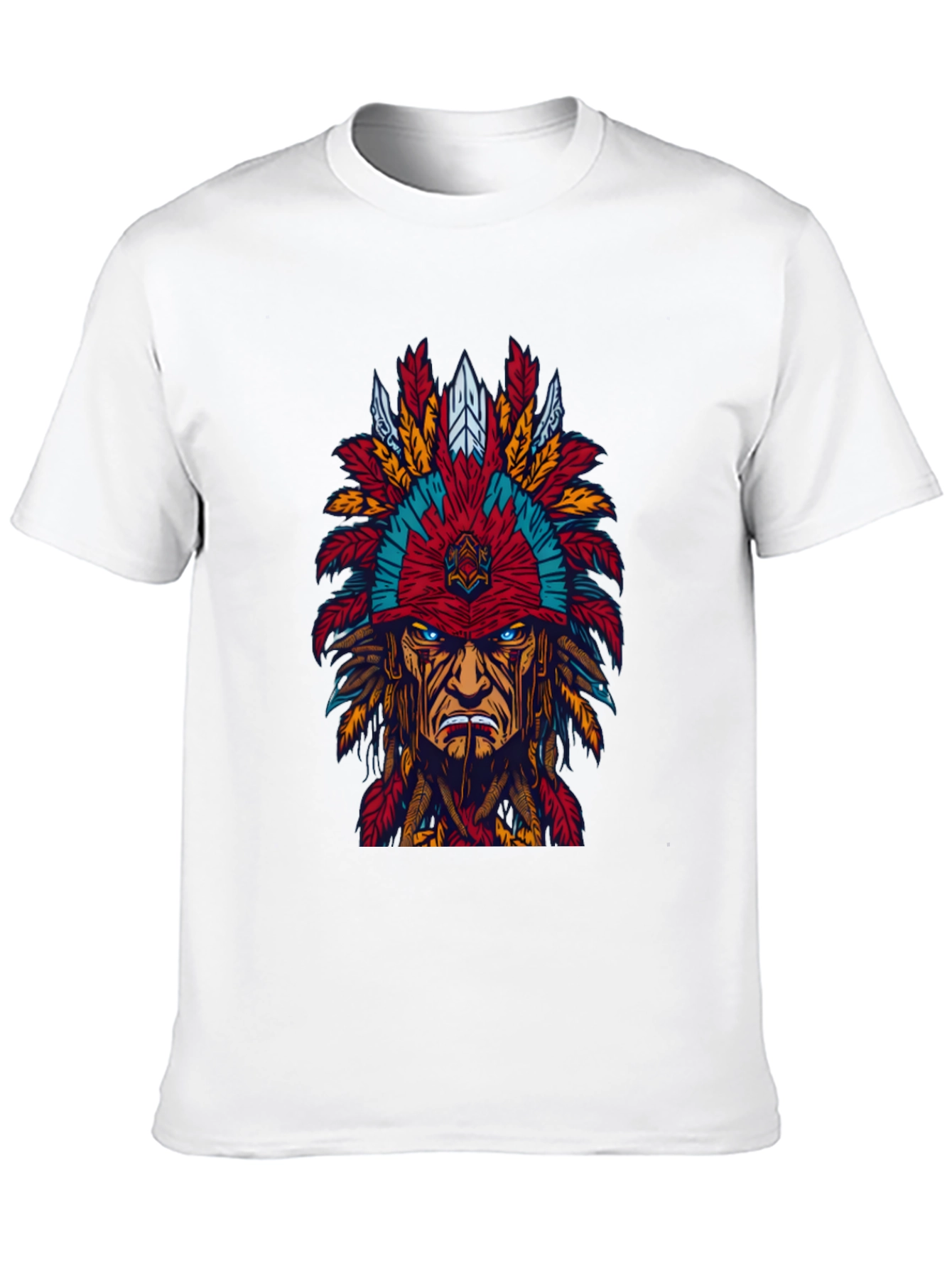 Native American Headdress Graphic Tee - Bold Design