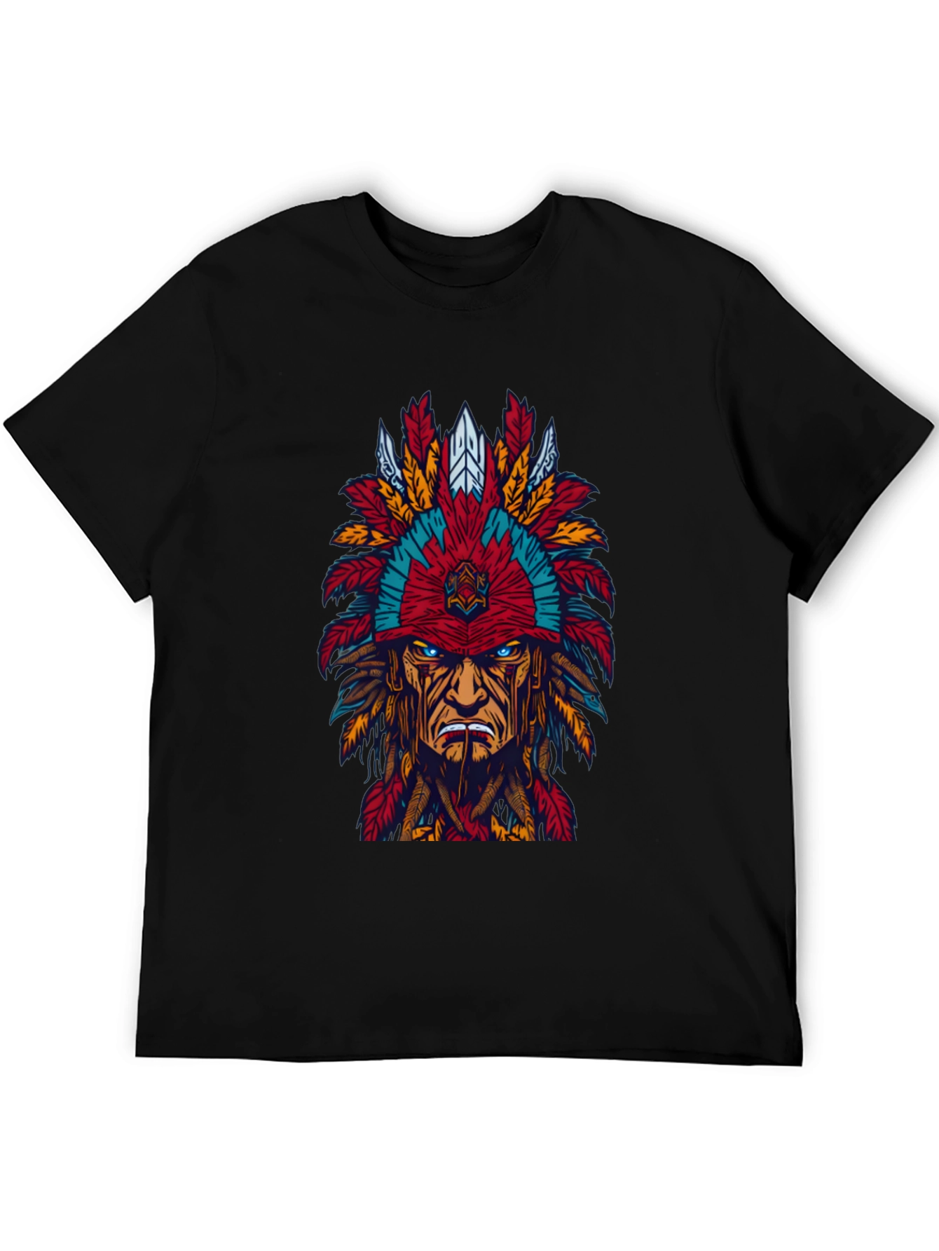 Native American Headdress Graphic Tee - Bold Design