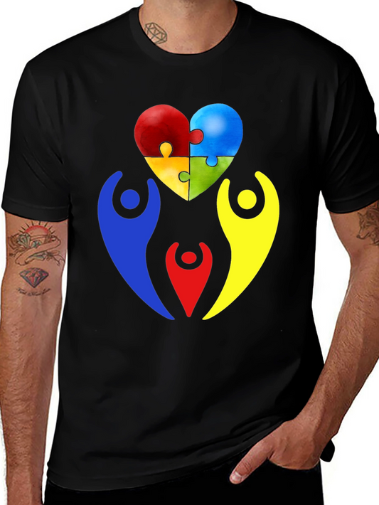 Autism Awareness Puzzle Heart Graphic T-Shirt