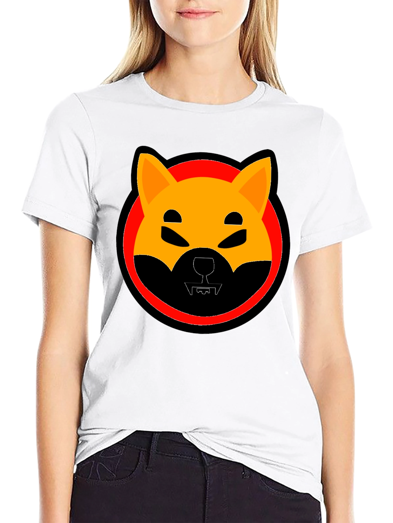Shiba Inu Doge Coin Graphic T-Shirt - Black