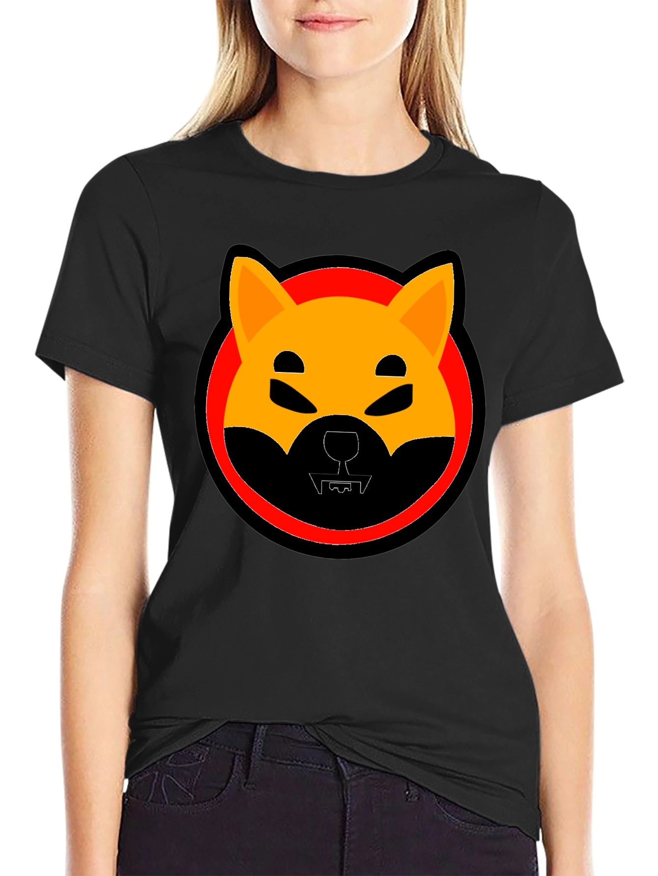 Shiba Inu Doge Coin Graphic T-Shirt - Black