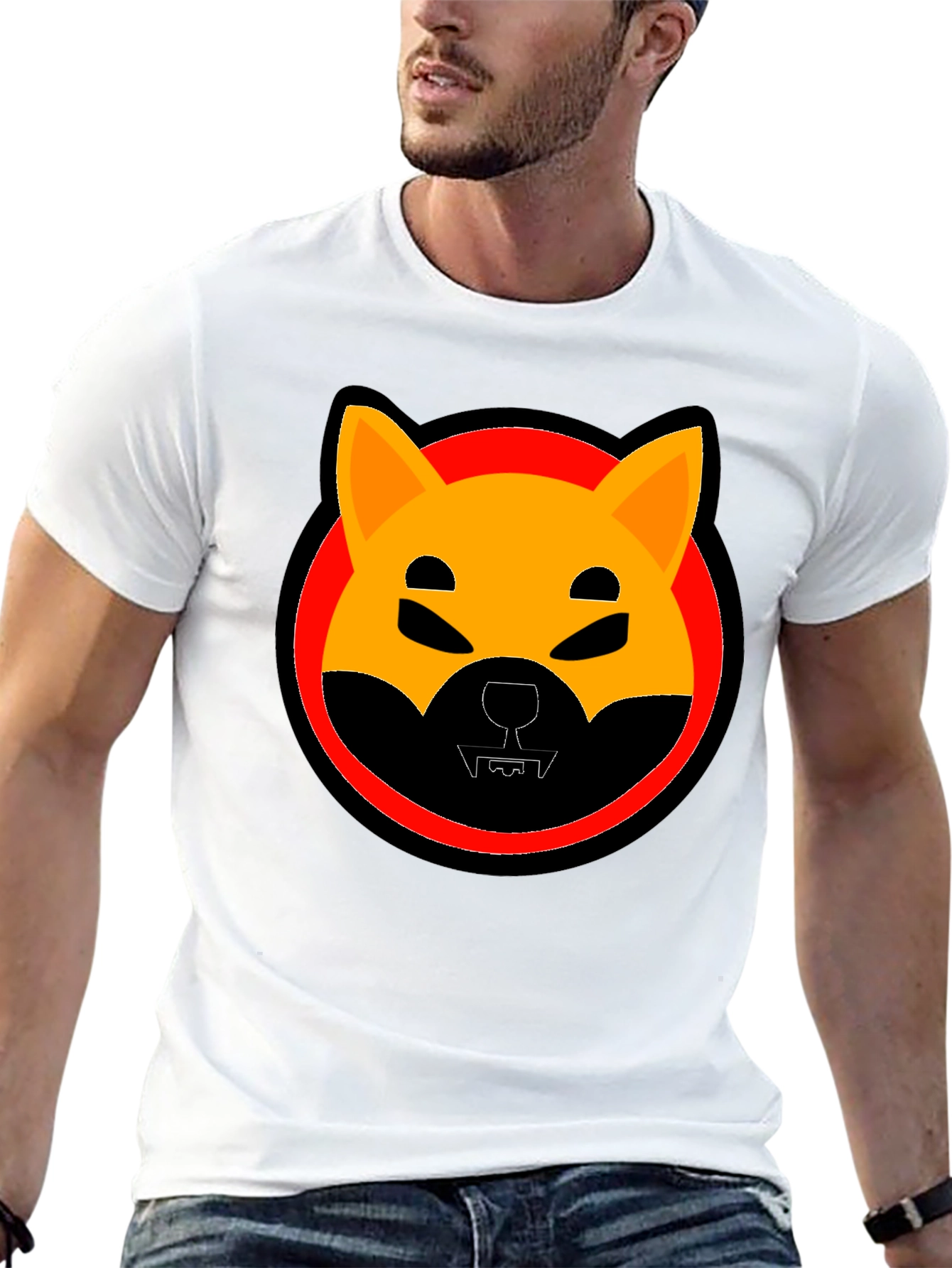 Shiba Inu Doge Coin Graphic T-Shirt - Black
