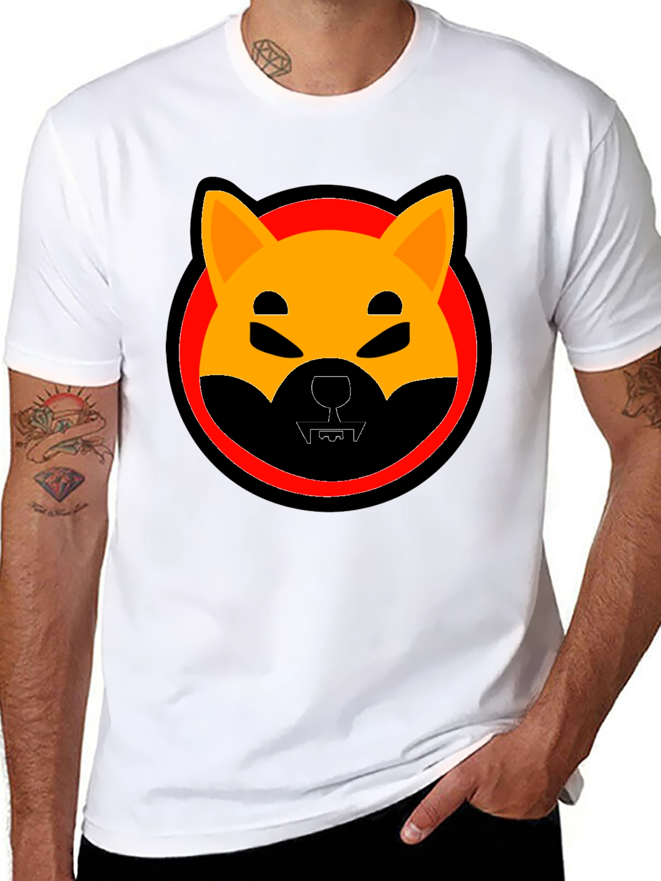 Shiba Inu Doge Coin Graphic T-Shirt - Black