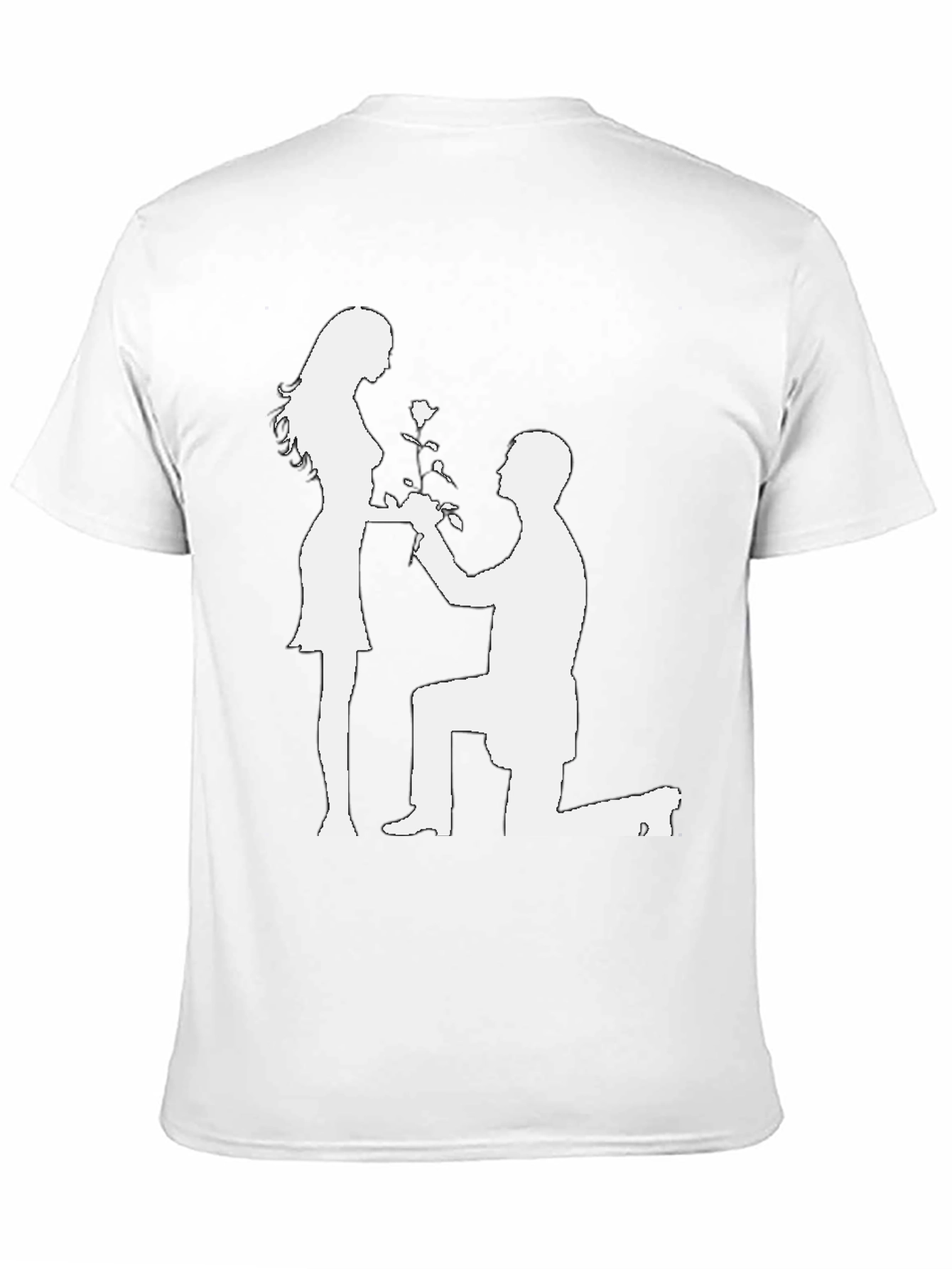 Romantic Proposal T-Shirt - Black Cotton Graphic Tee