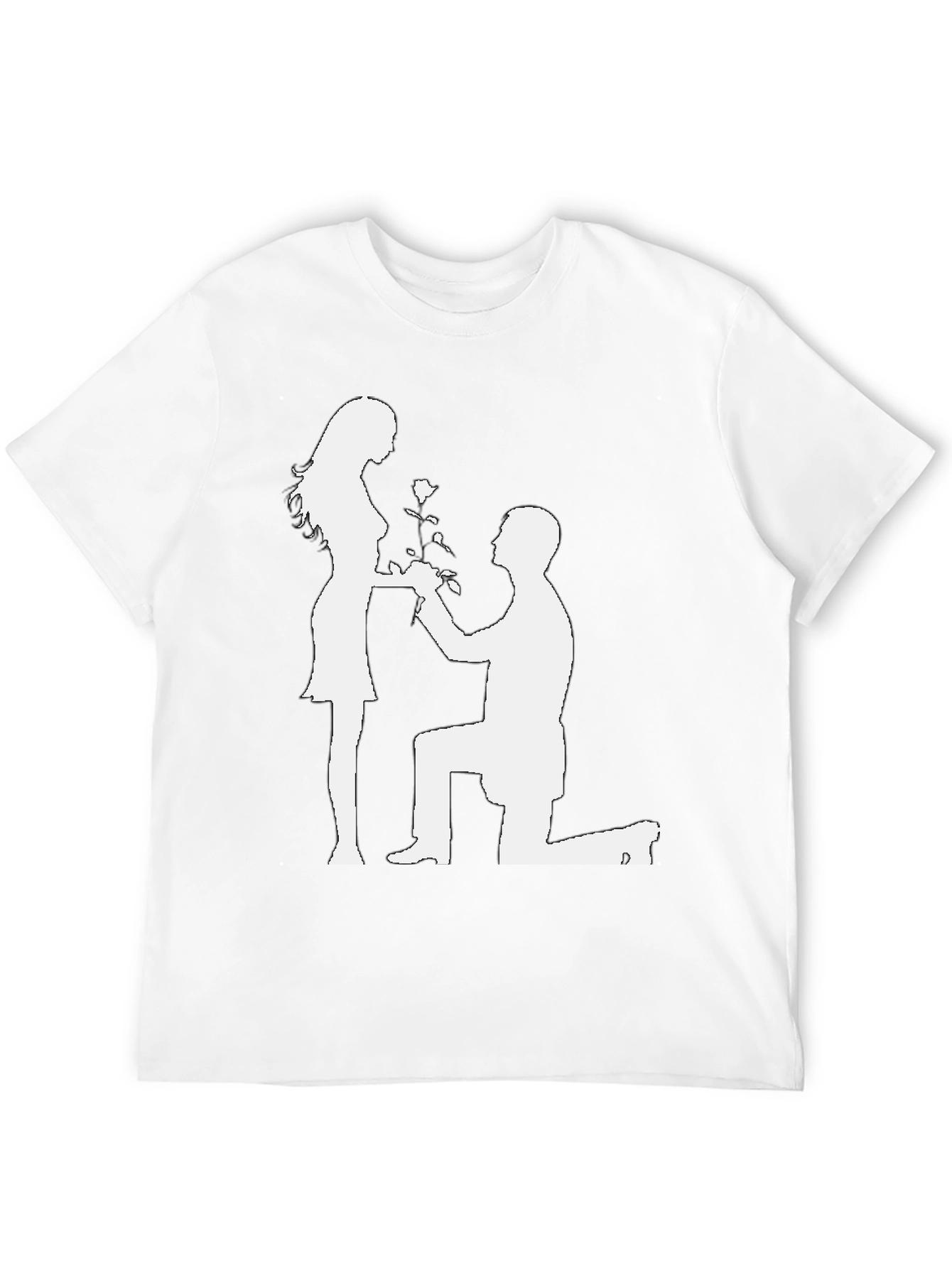 Romantic Proposal T-Shirt - Black Cotton Graphic Tee