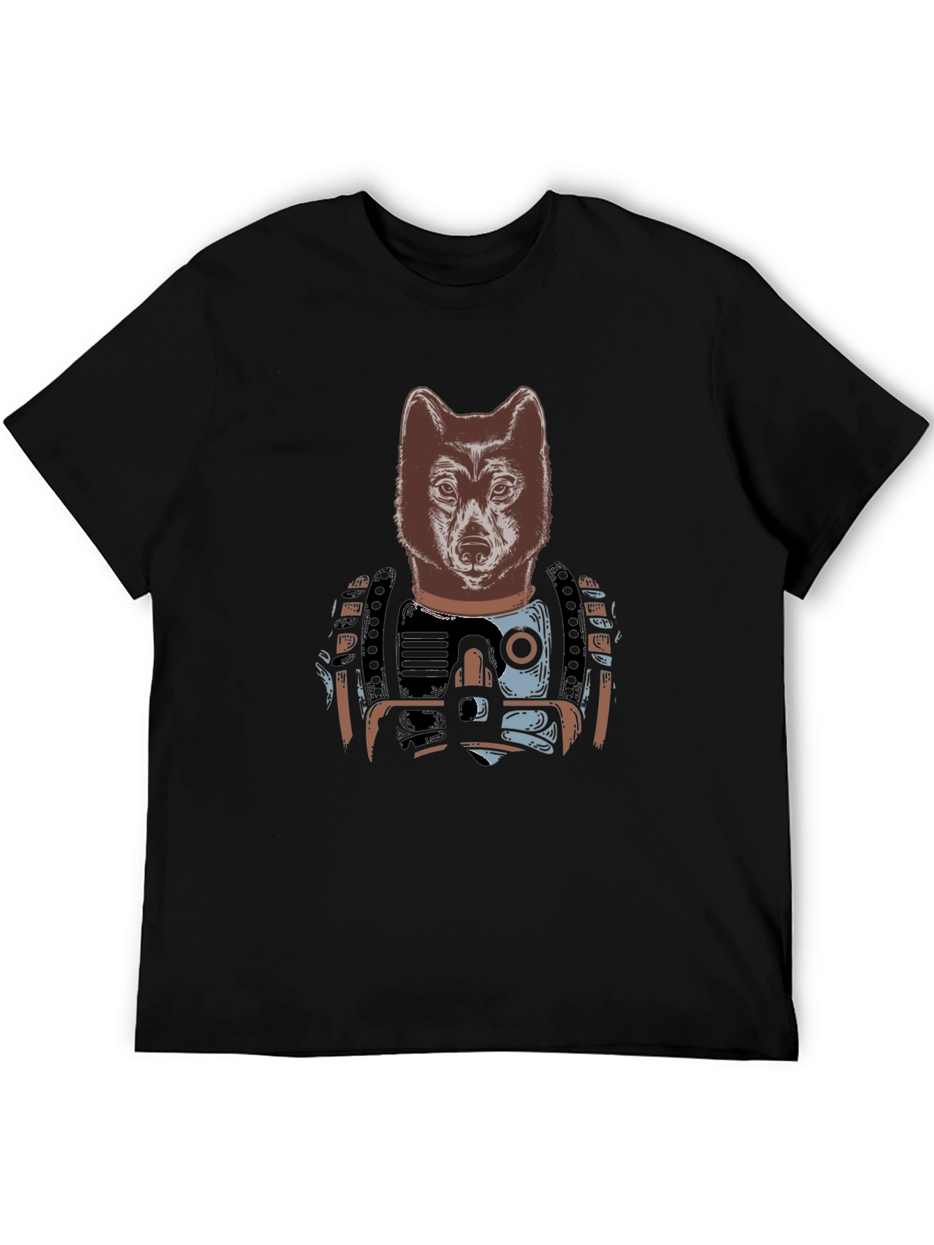 Wolf Warrior Graphic T-Shirt - Black