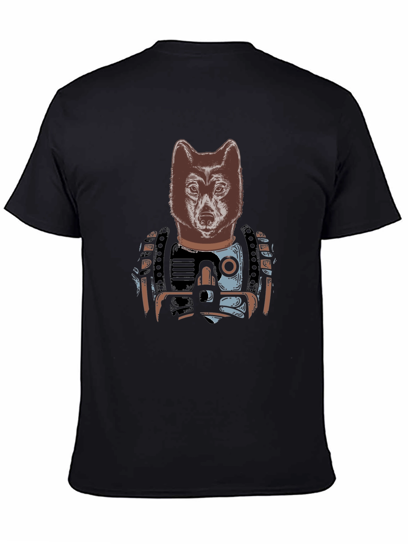 Wolf Warrior Graphic T-Shirt - Black