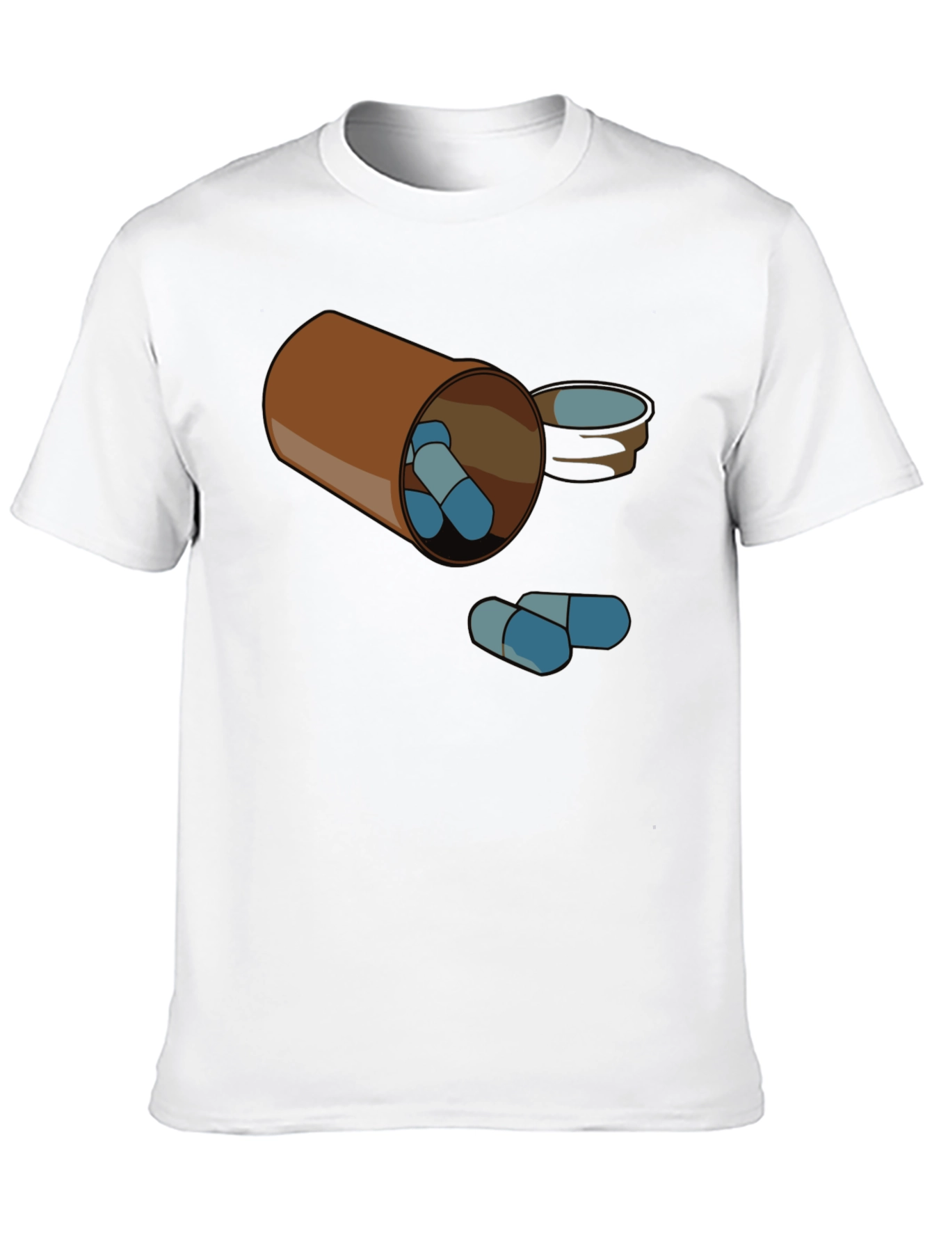 Pill Bottle Graphic Tee - Black Cotton T-Shirt