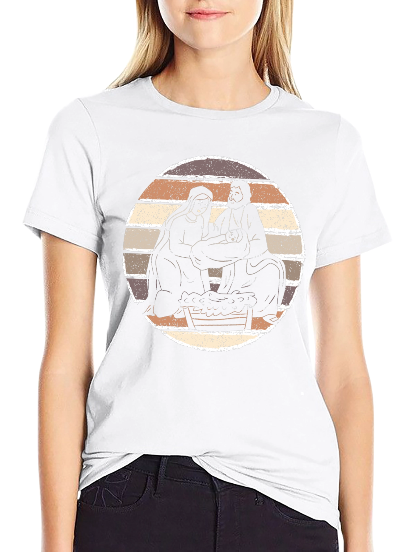 Nativity Scene Graphic Tee - Black