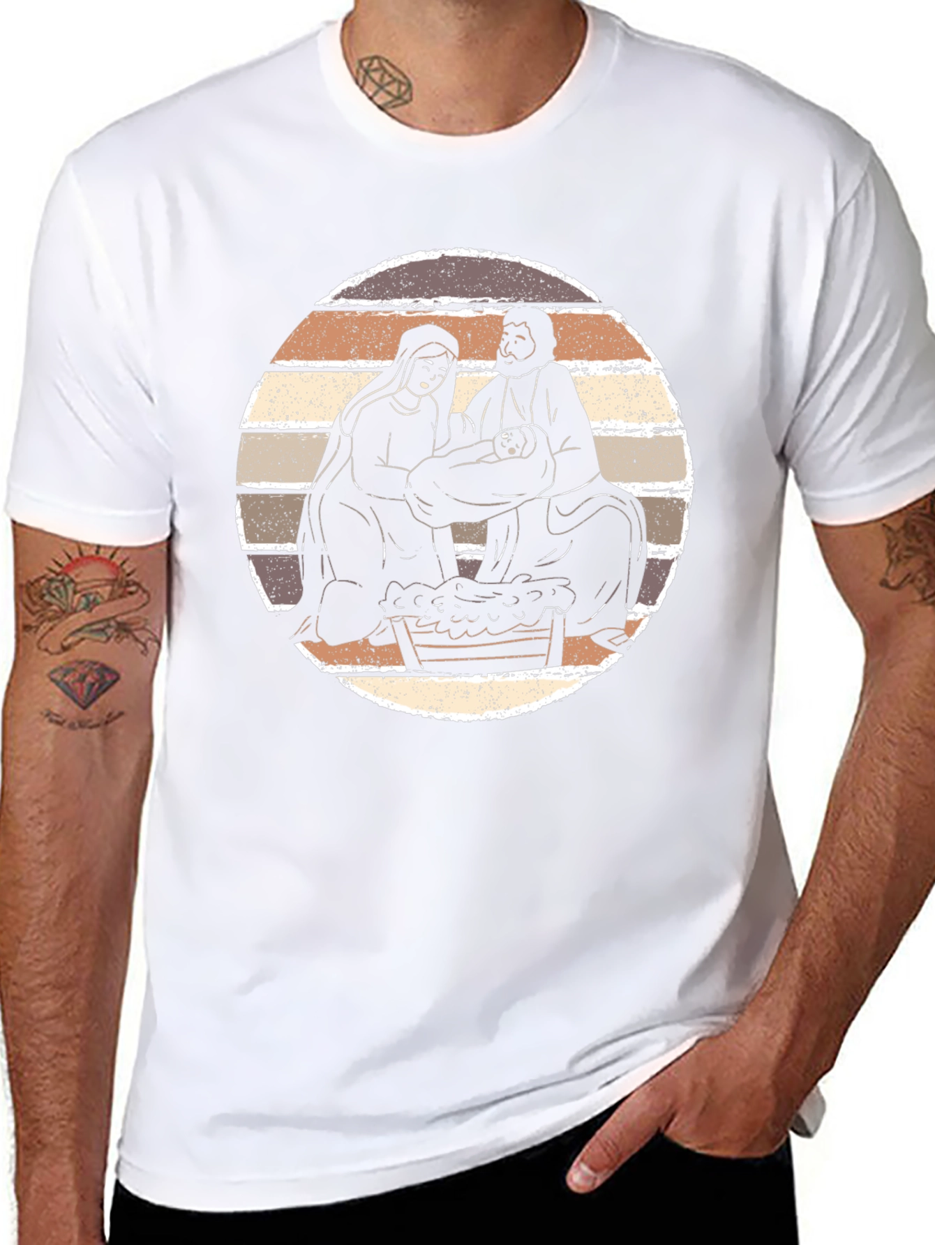 Nativity Scene Graphic Tee - Black