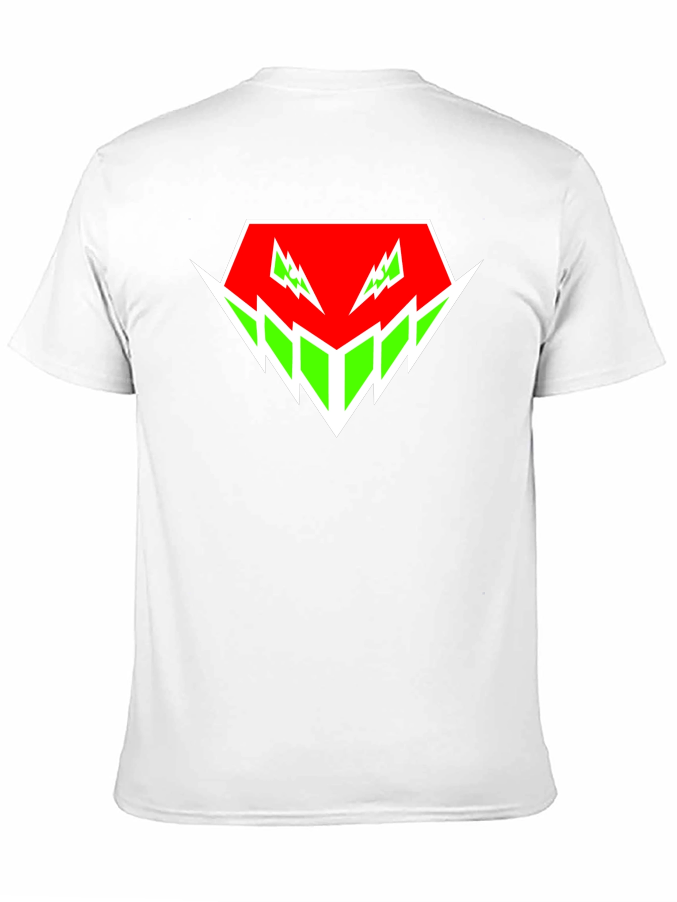 Edgy Graphic Tee - Red & Green Abstract Design