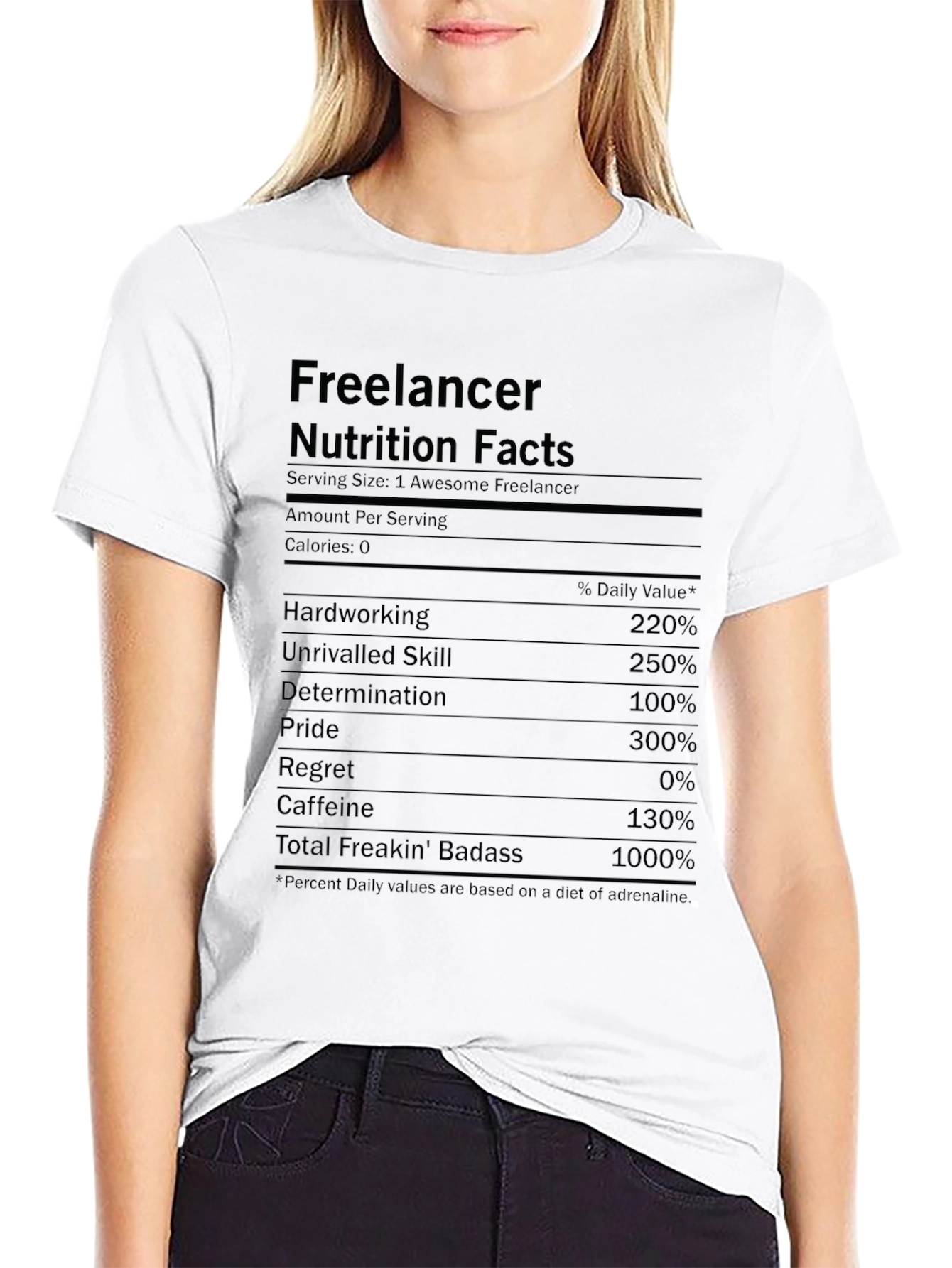Freelancer Nutrition Facts Black T-Shirt