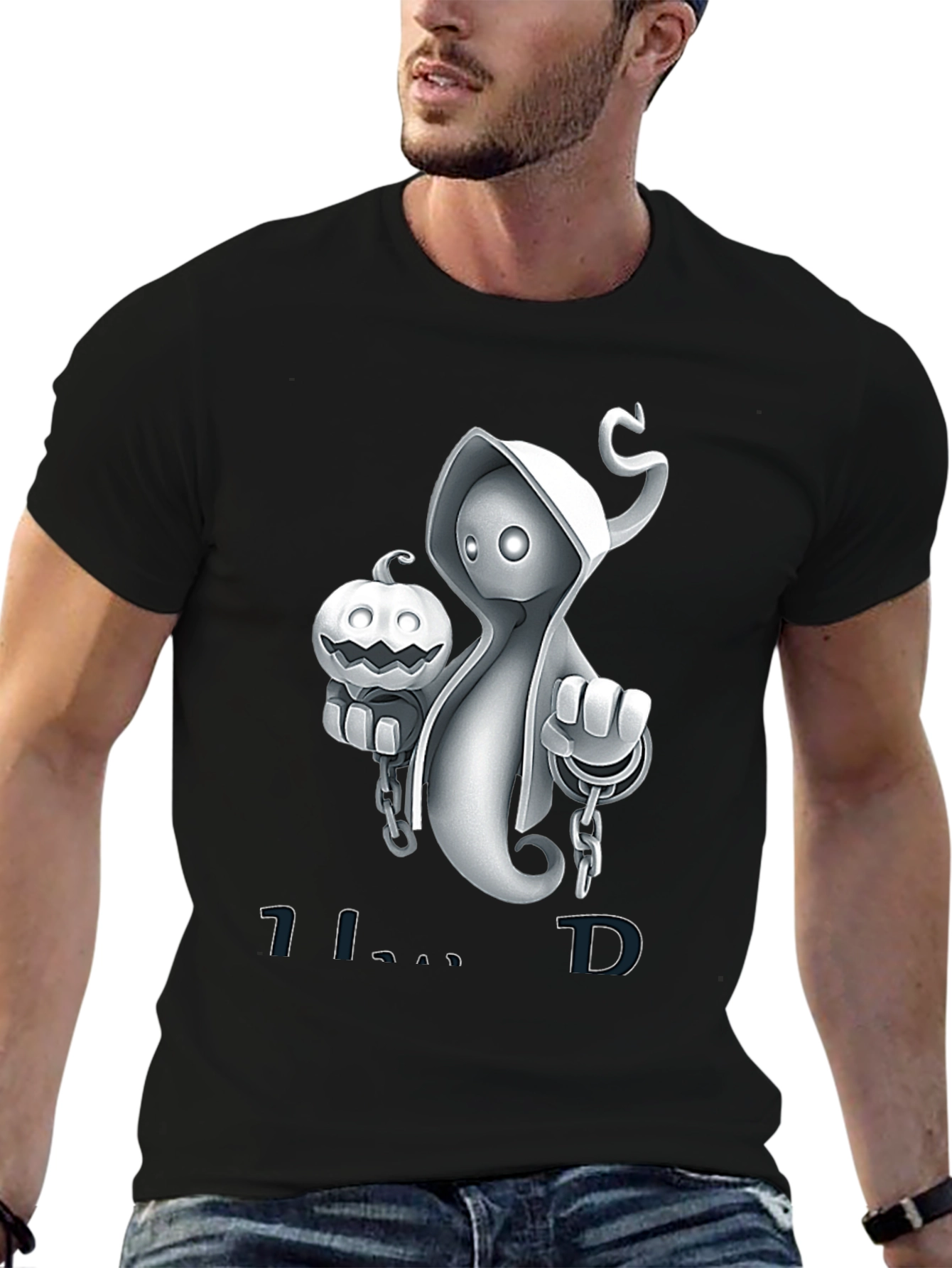 Spooky Ghost Pumpkin Halloween T-Shirt